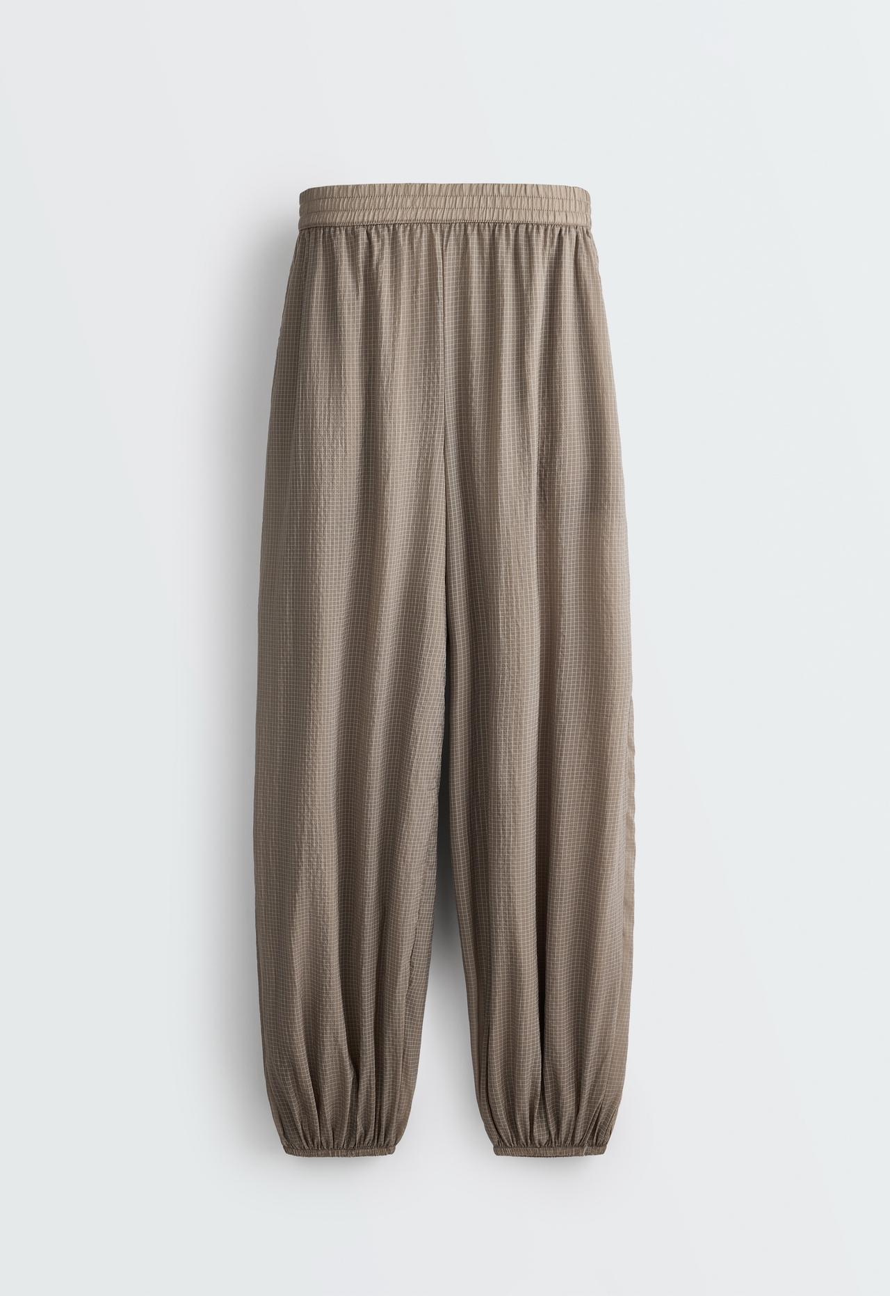 Checked technical trousers — MINK GREY