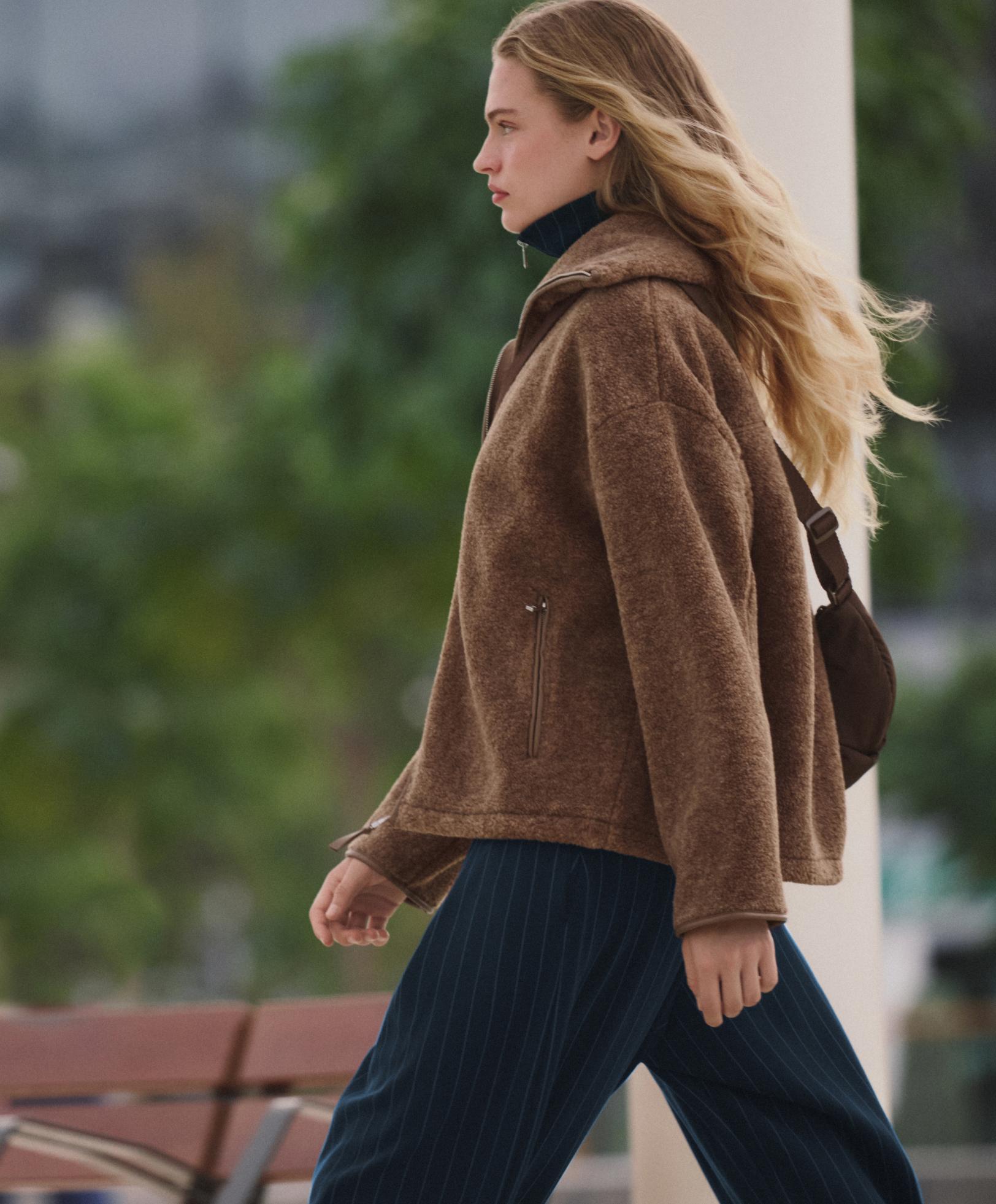 Boxy faux-shearling jacket