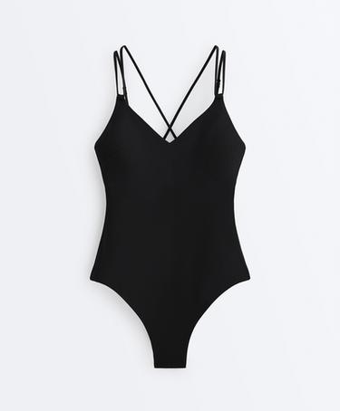 Crossover strap swimsuit — BLACK 7