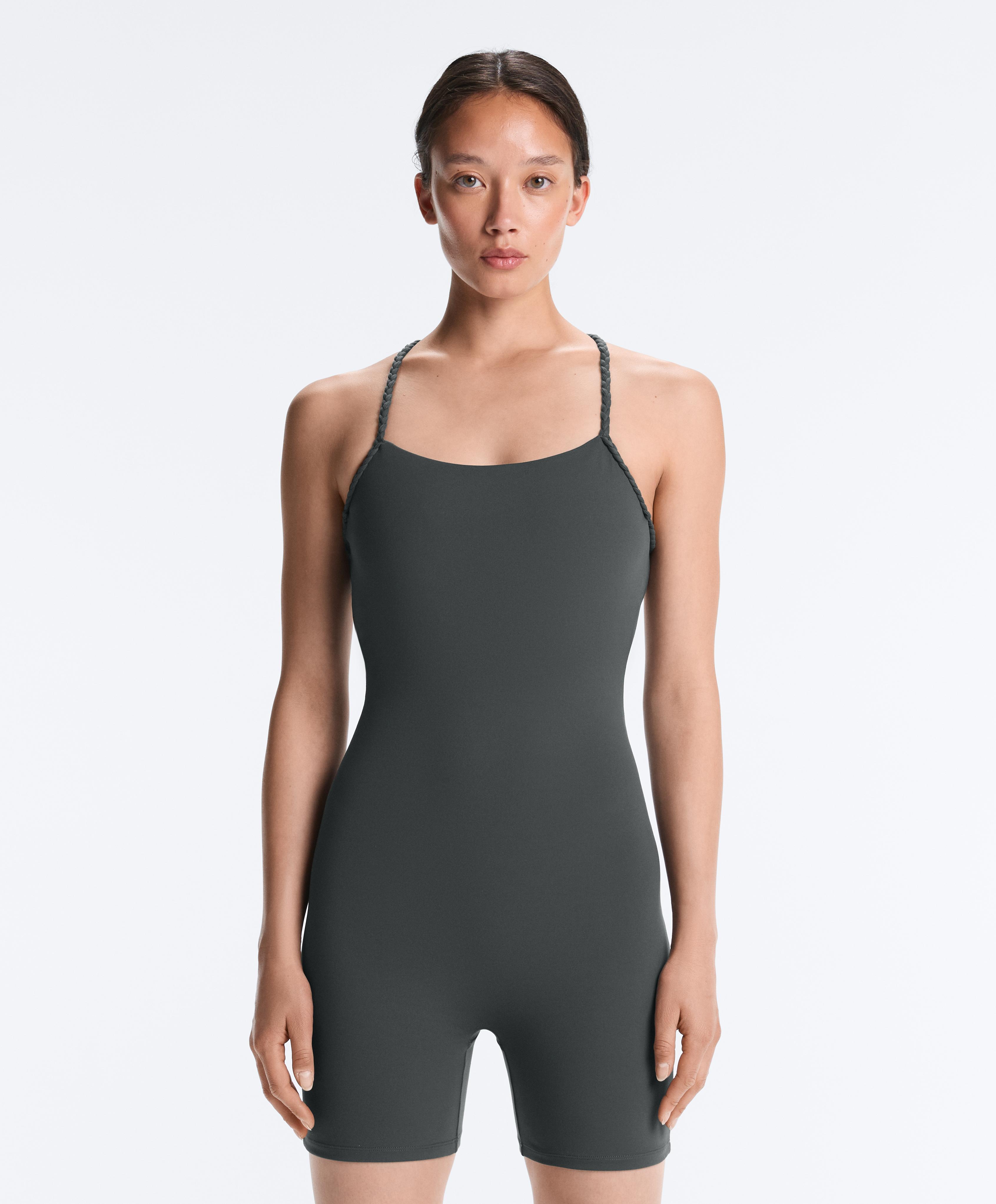 Comfortlux braided short jumpsuit — STEEL GREY