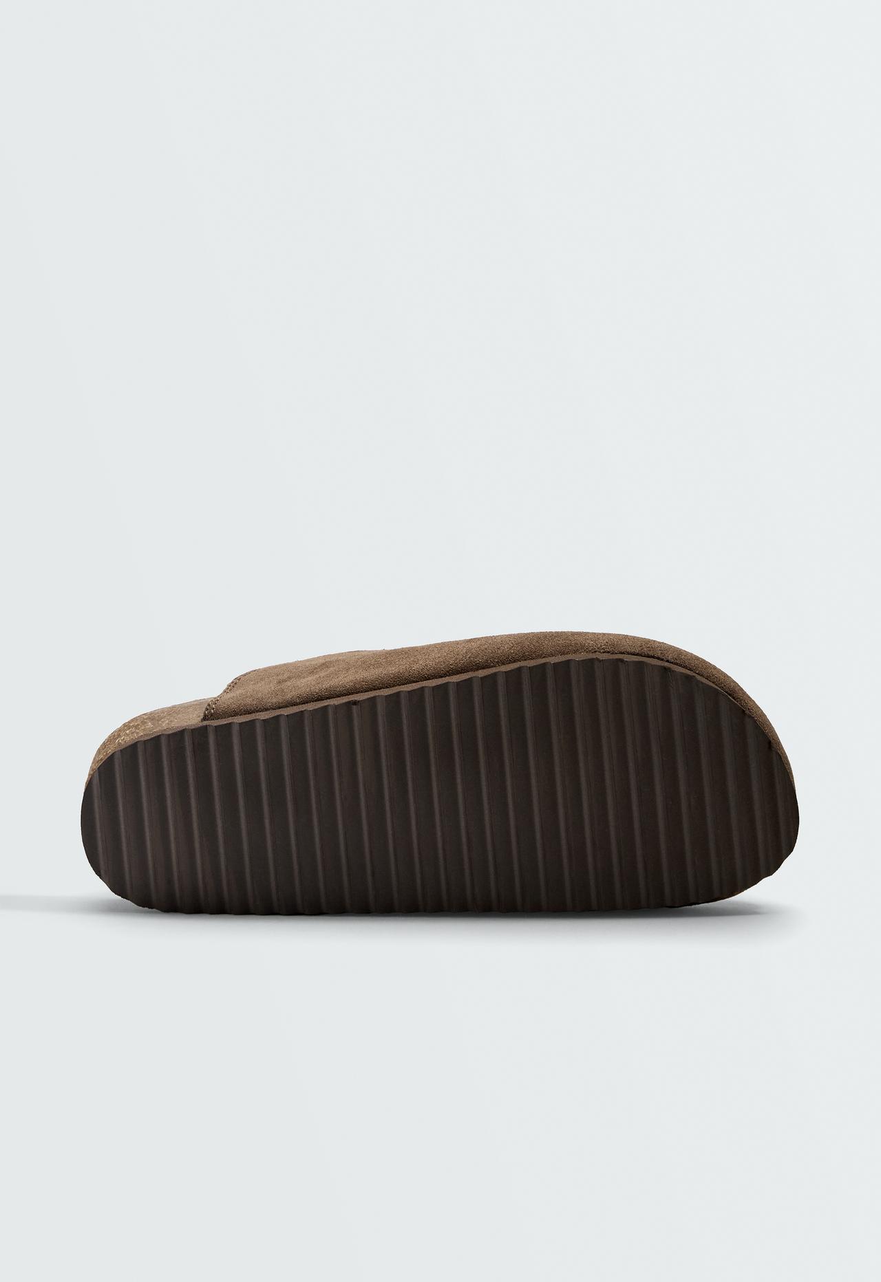 Warm-lined suede clog — TOBACCO BROWN