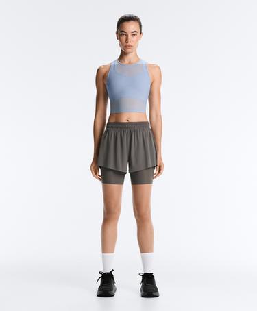 Sheer compressive tank top — MID GREY-BLUE 3