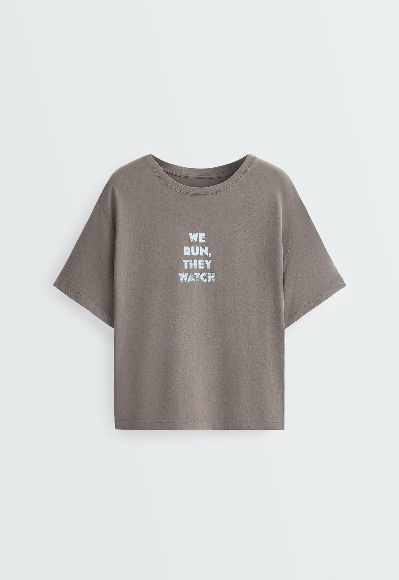 Boxy short sleeve graphic t-shirt — CHARCOAL GREY
