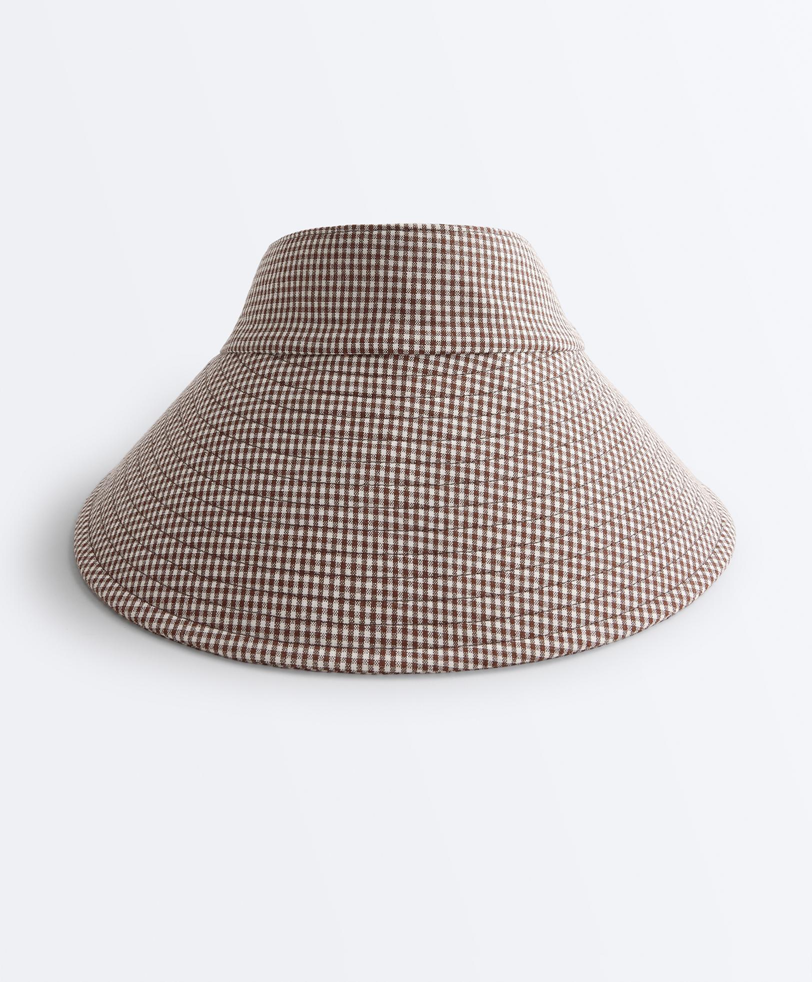 Gingham visor — BROWN