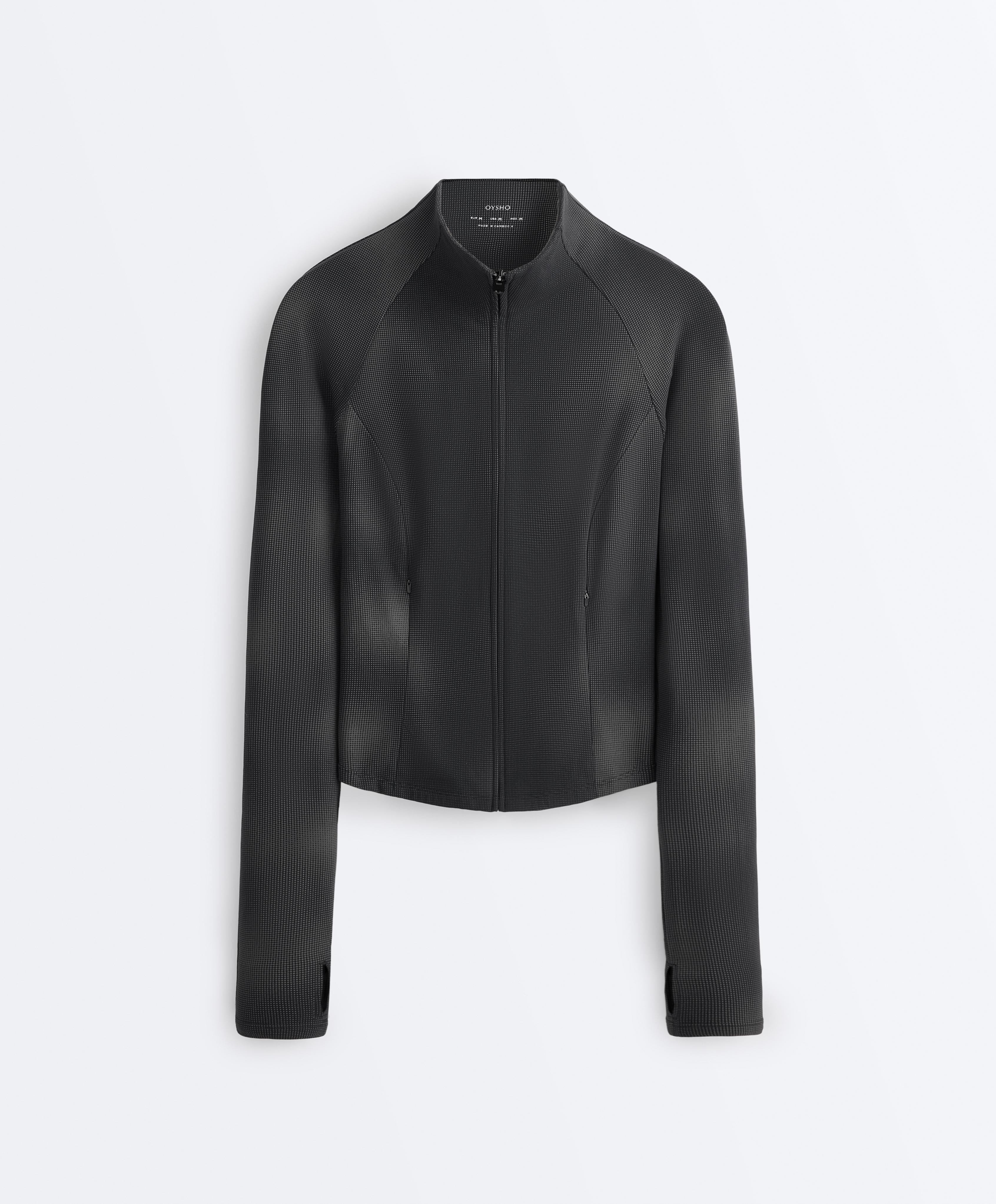 Light warm reflective technical jacket — BLACK