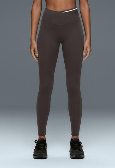 Comfortlux V-cut Rib ankle-length leggings — DARK GREY 3