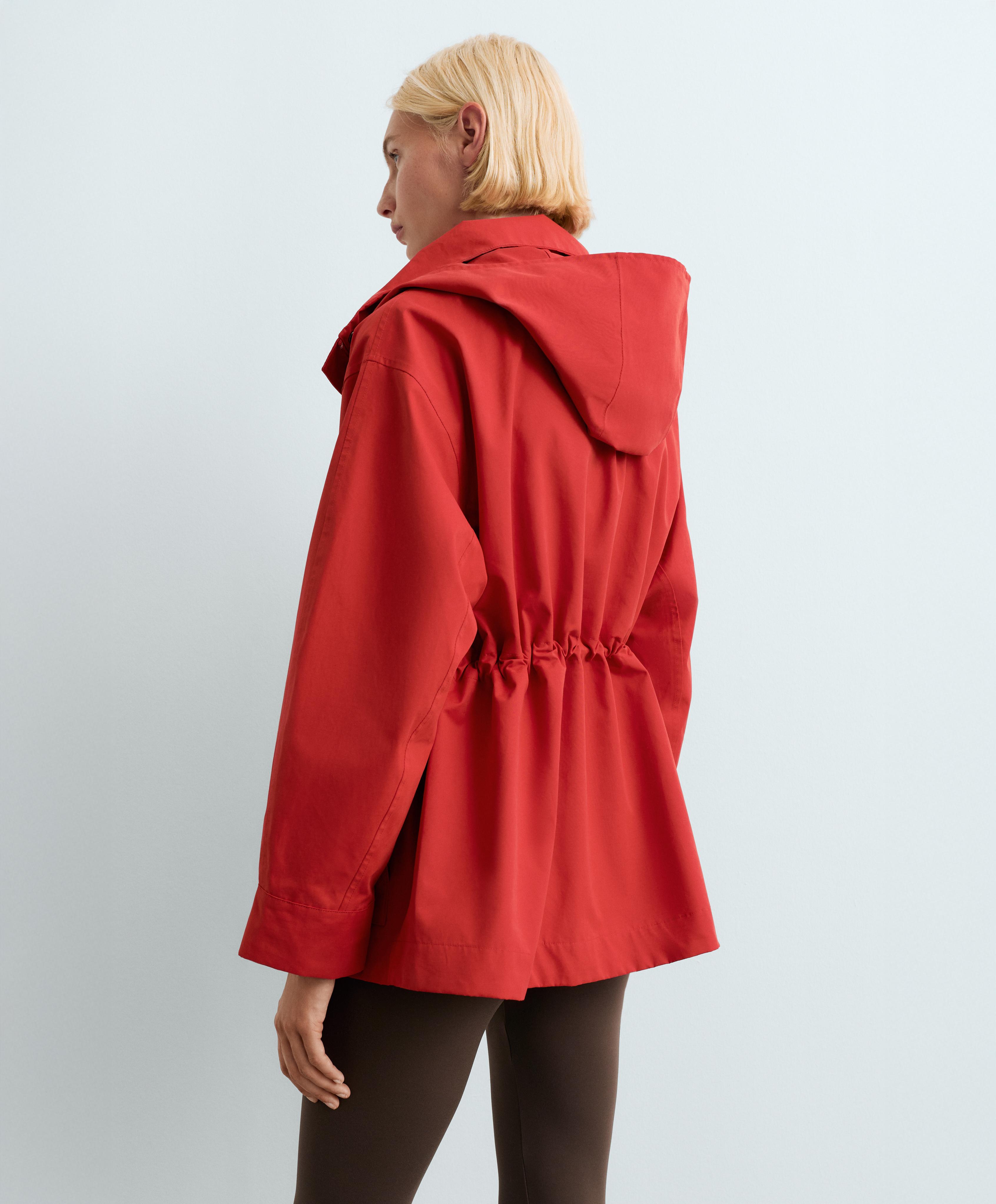 A-line 10k waterproof cotton jacket — GERANIUM RED