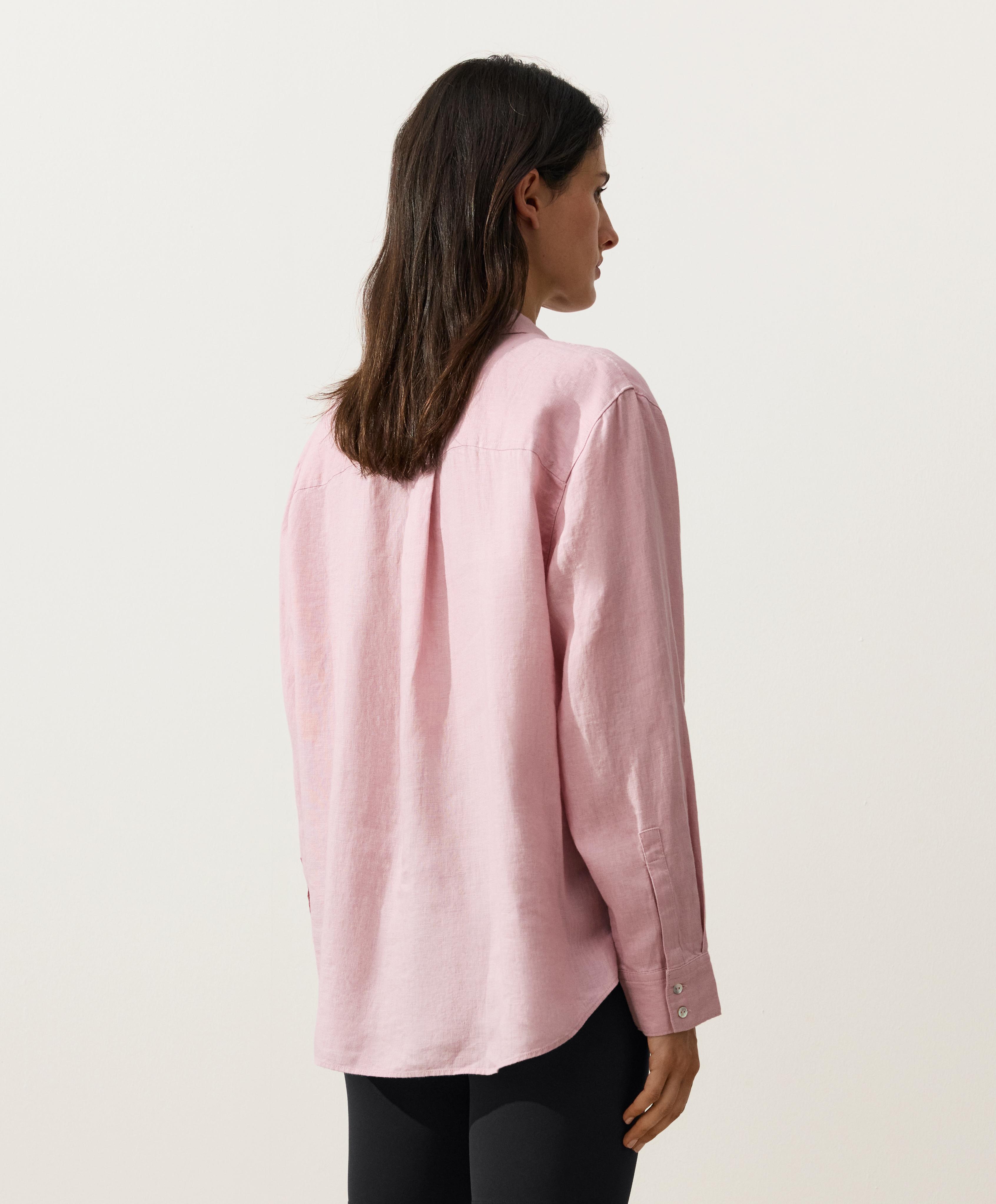 100% linen relaxed shirt — DUSTY PINK