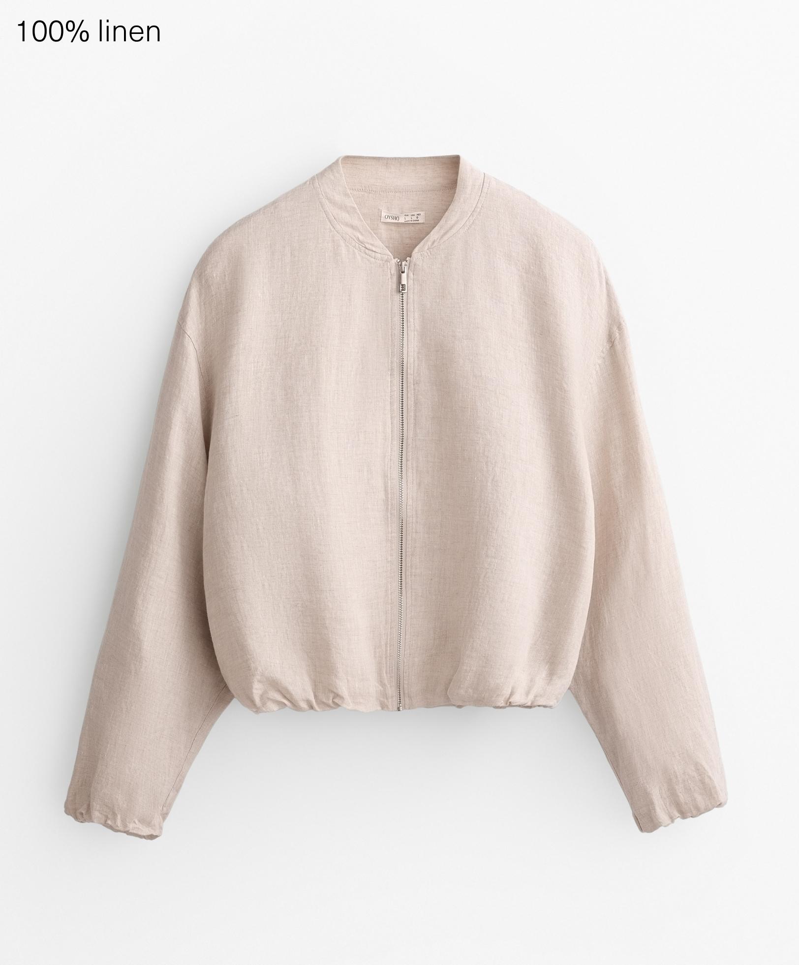 100% linen bomber jacket - Sale