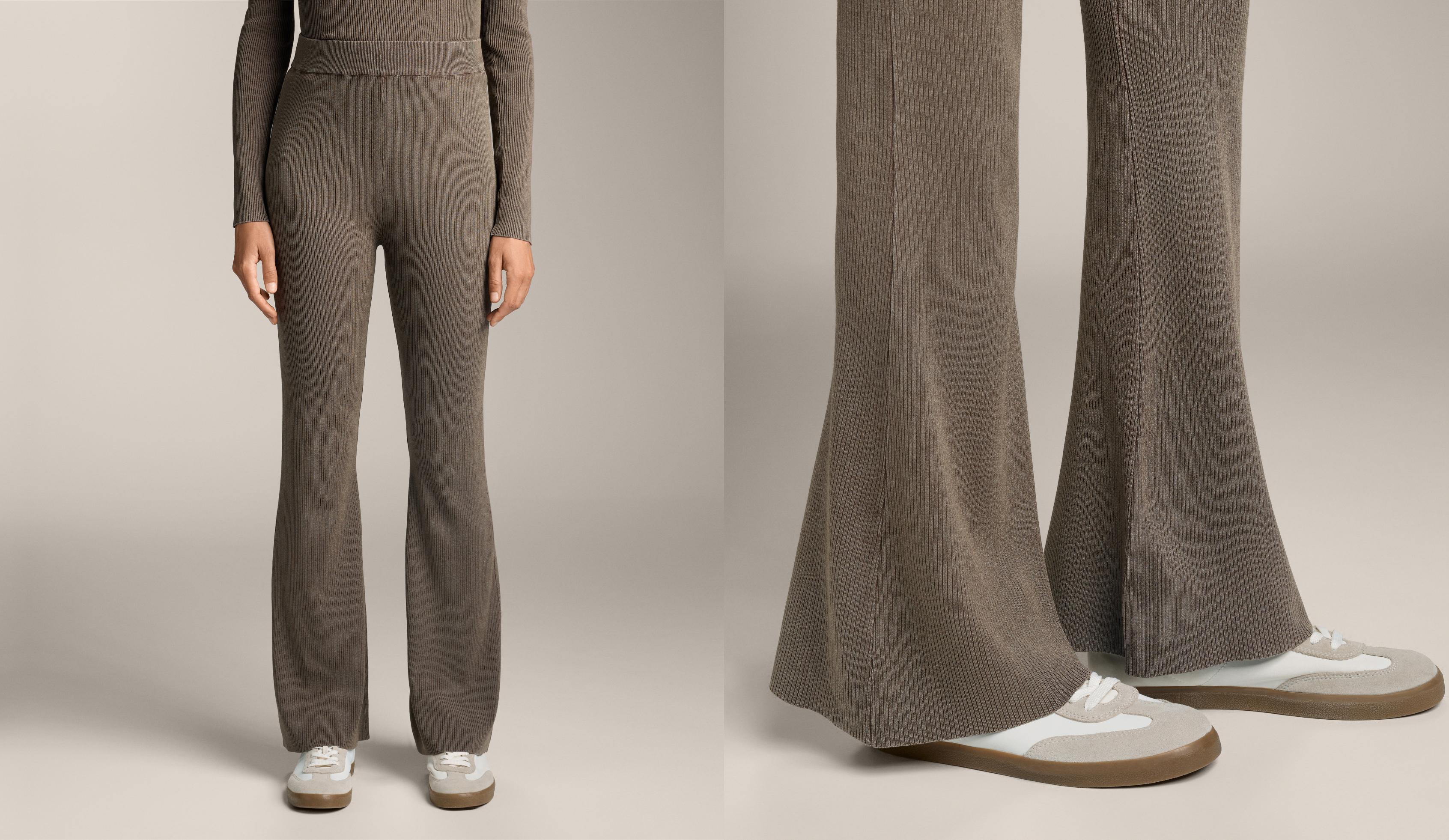 Pantalón flare punto rib