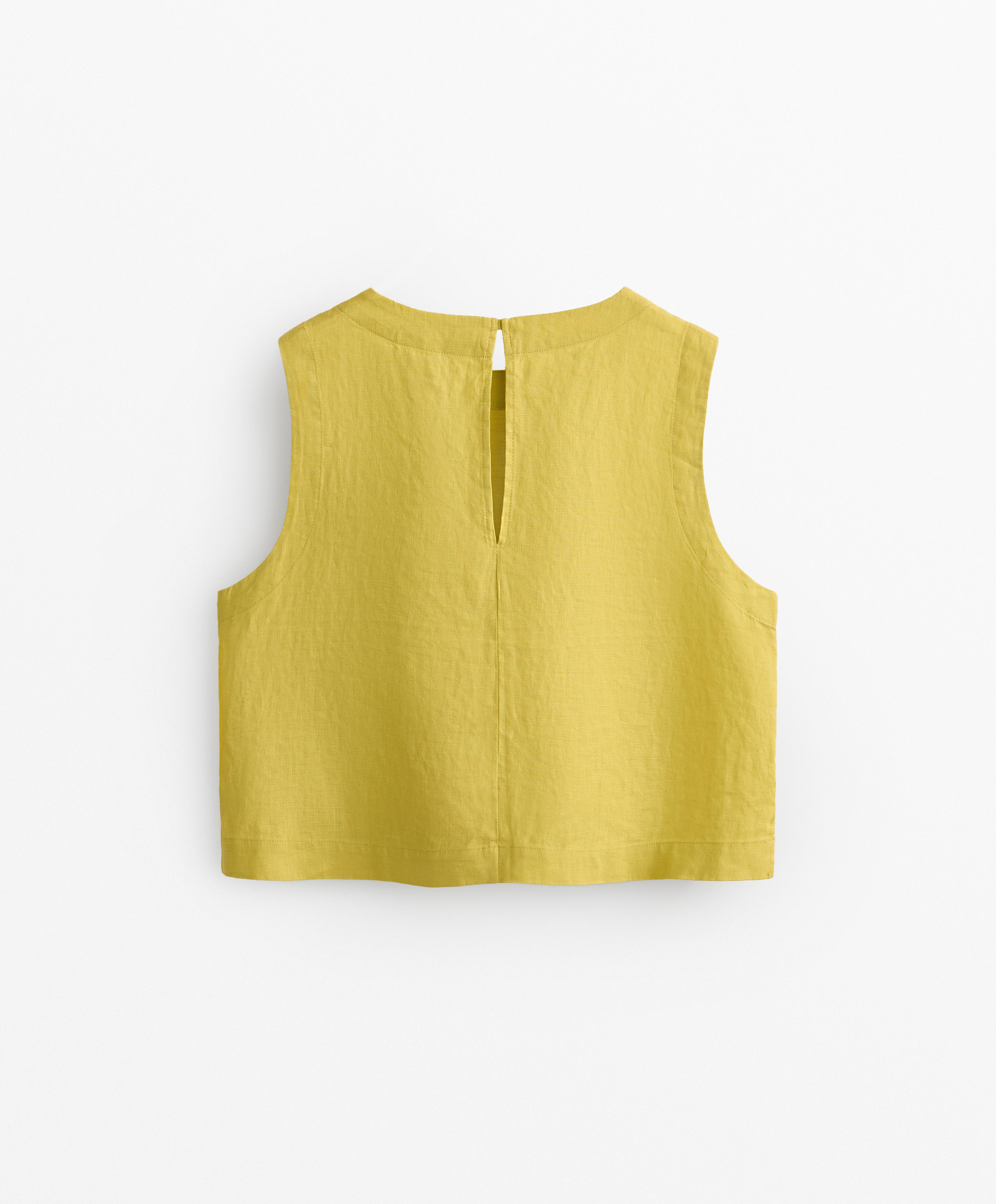 100% linen sleeveless T-shirt