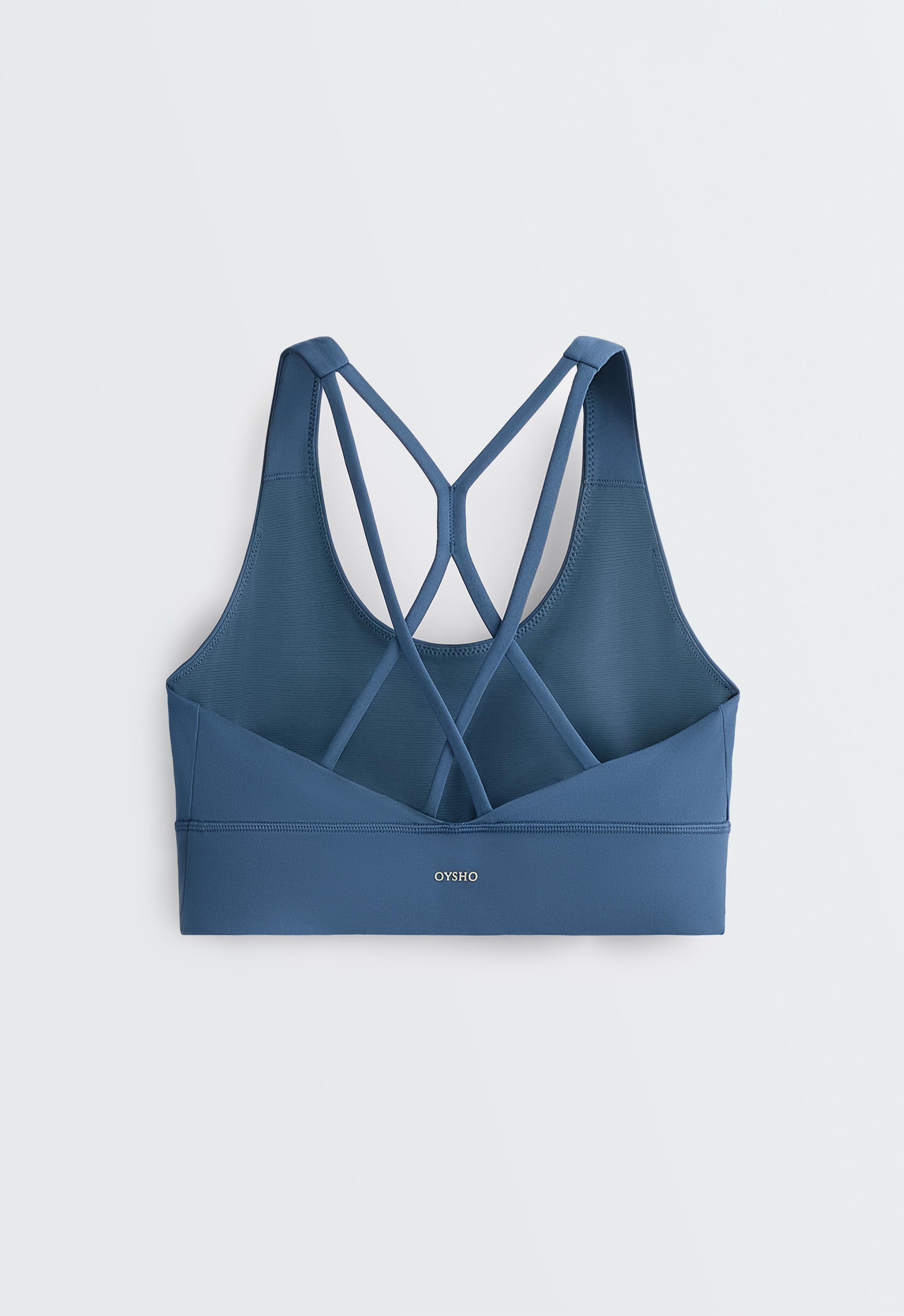 Medium-support Comfortlux sports bra with cups — MID GREY-BLUE