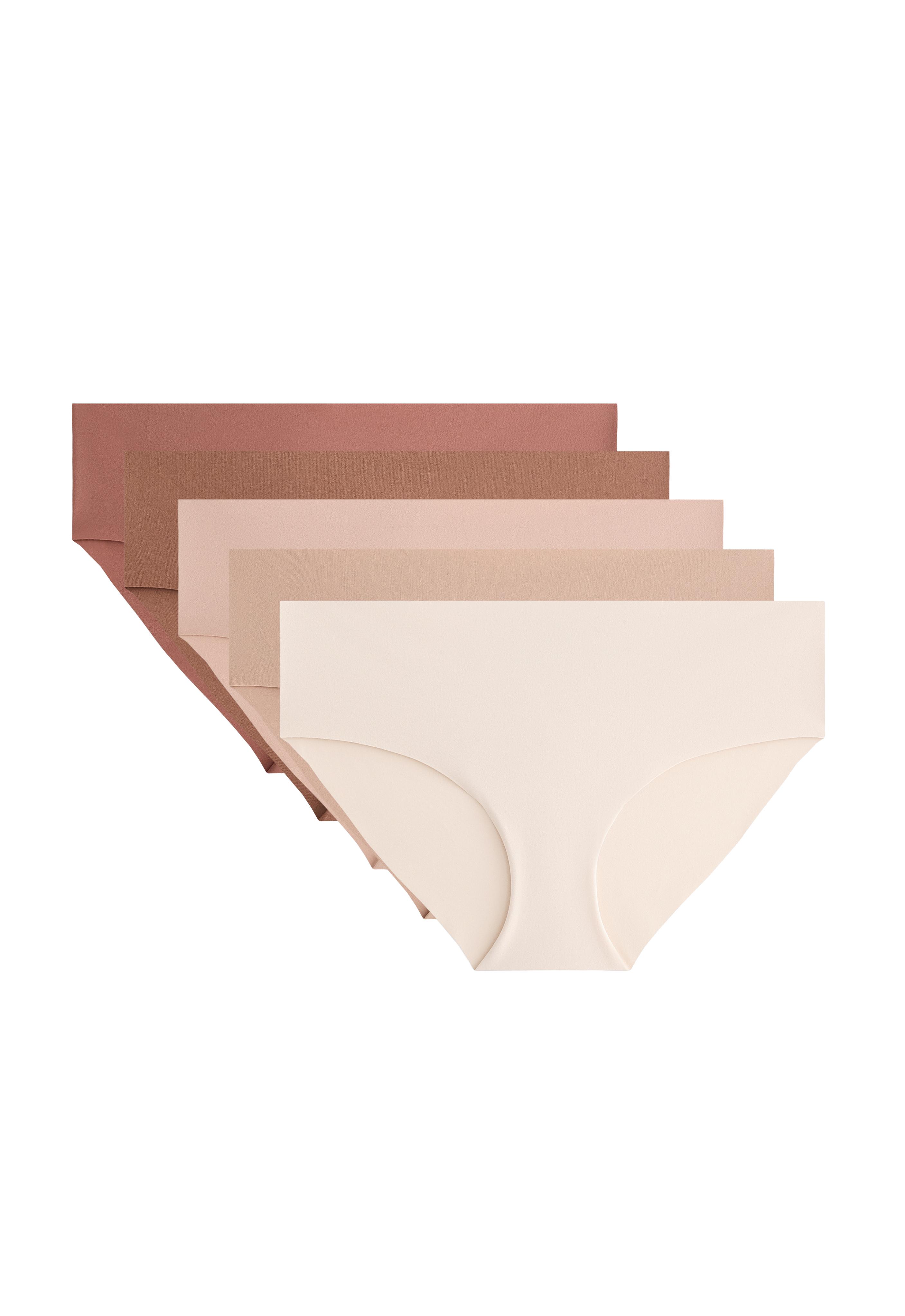 5 invisible polyamide blend PANTONE™ hipster briefs — BEIGE
