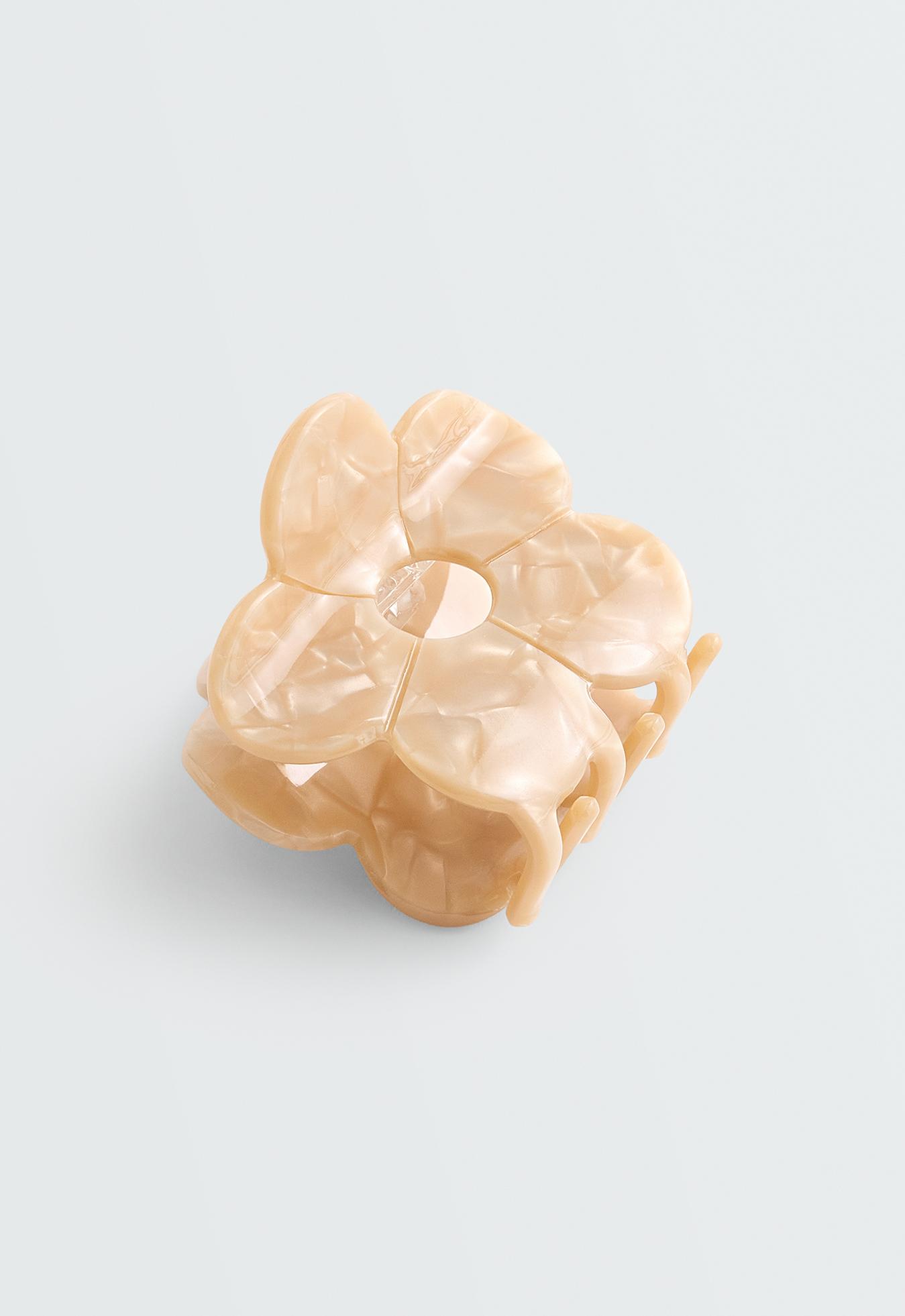 Small floral hair clip — BEIGE