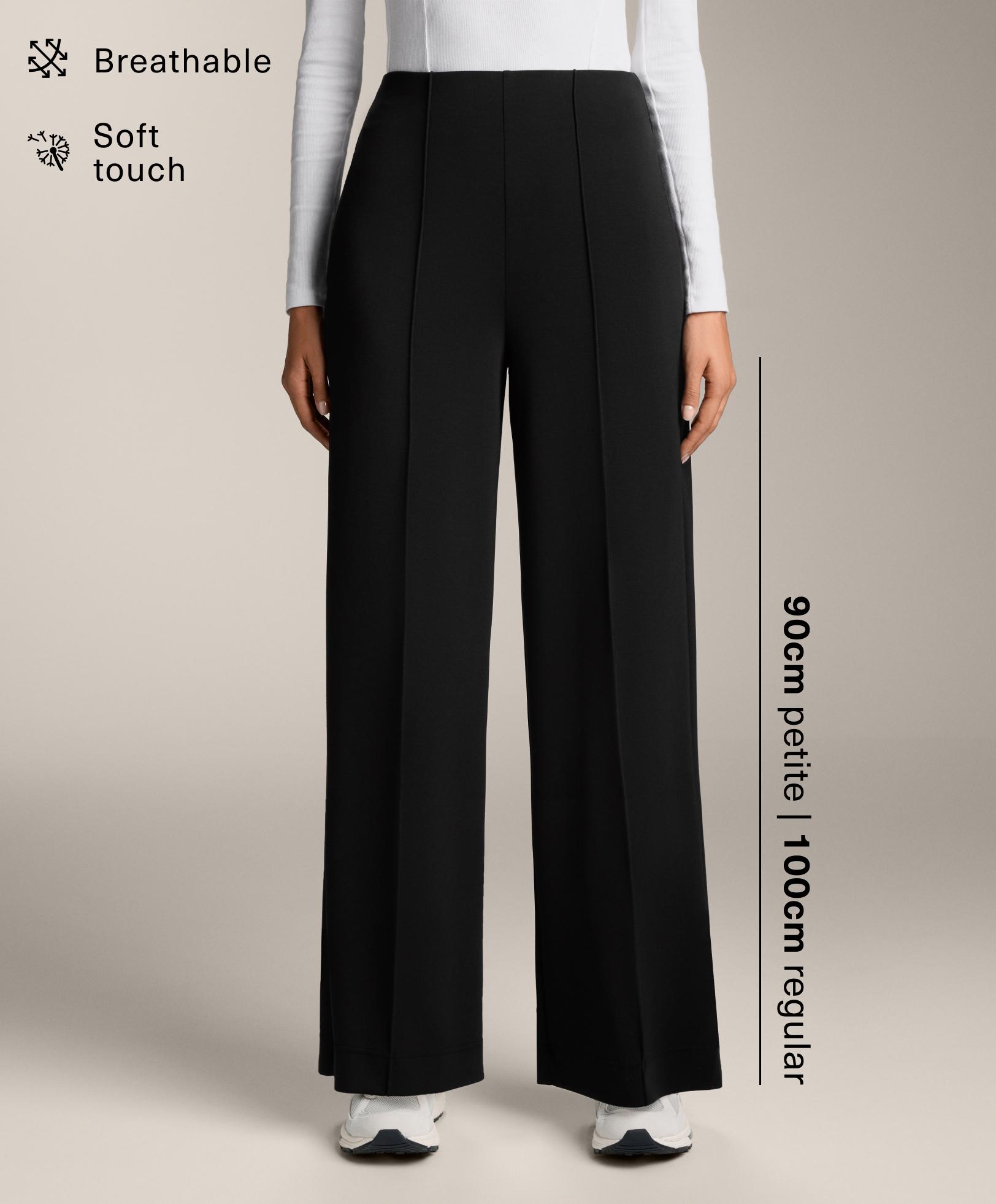 Straight-leg trousers with soft-touch modal and crease