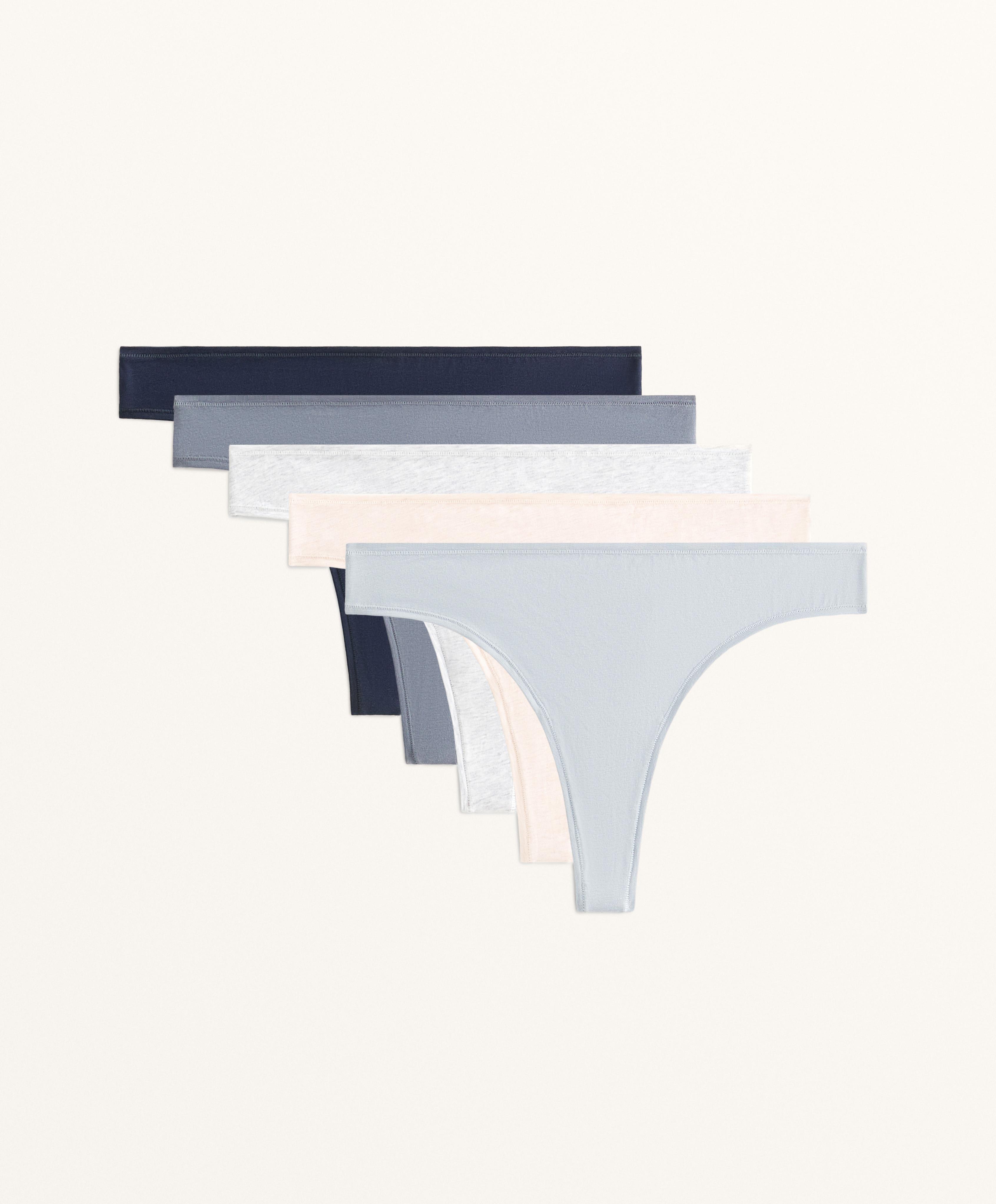 5 culottes tanga mélange coton