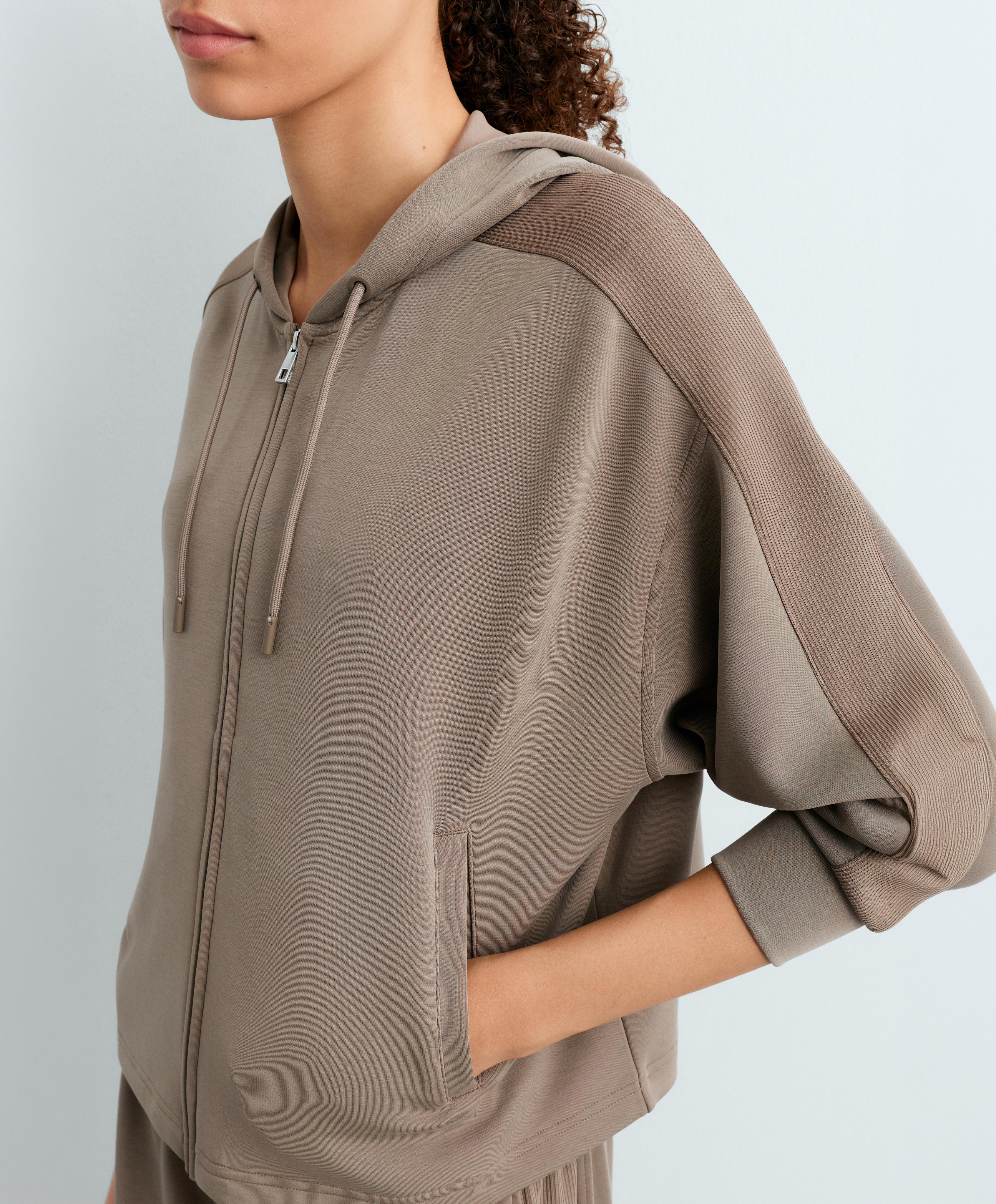 Short hooded jacket with modal — MINK