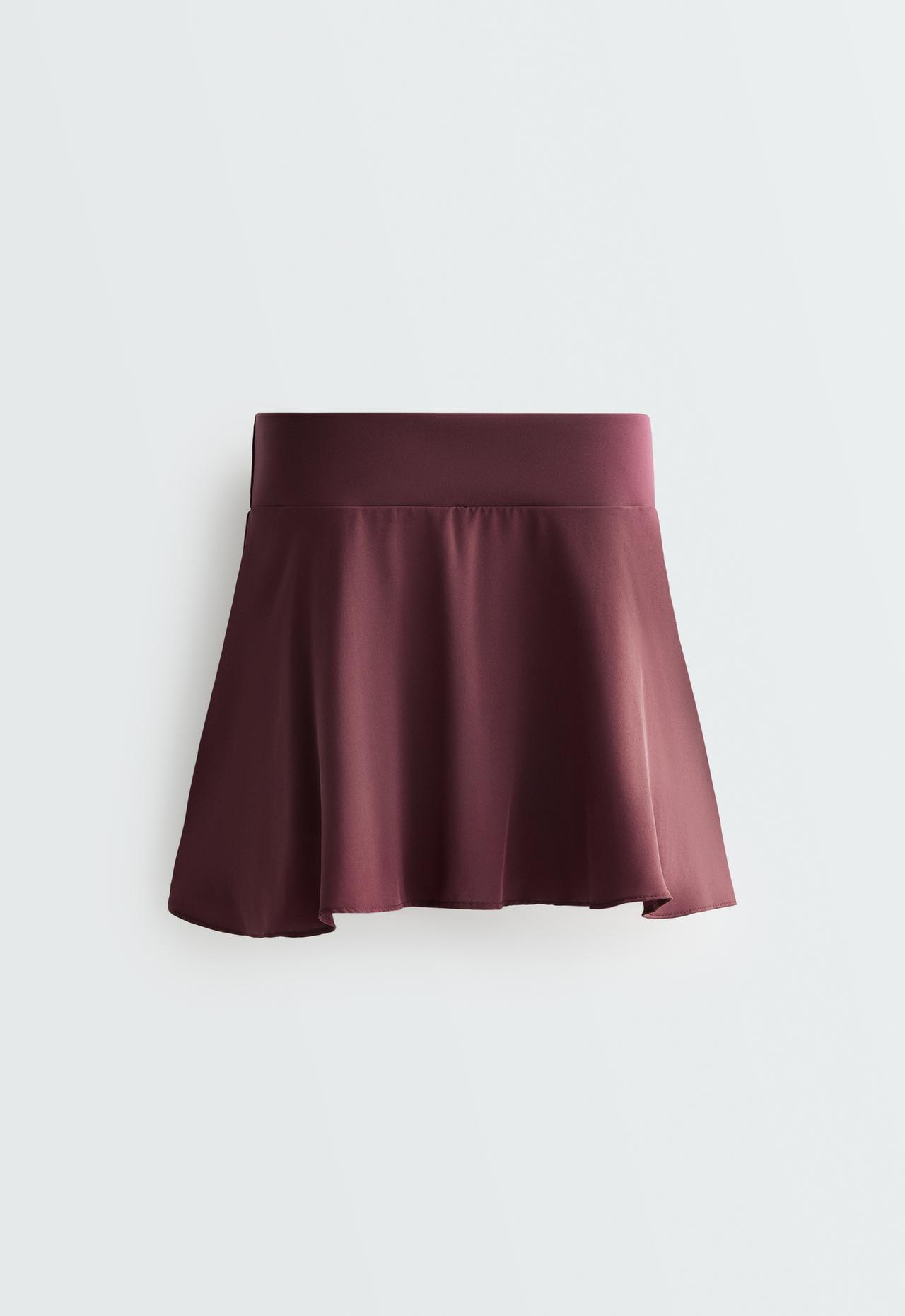 High rise Compressive skirt — BURGUNDY