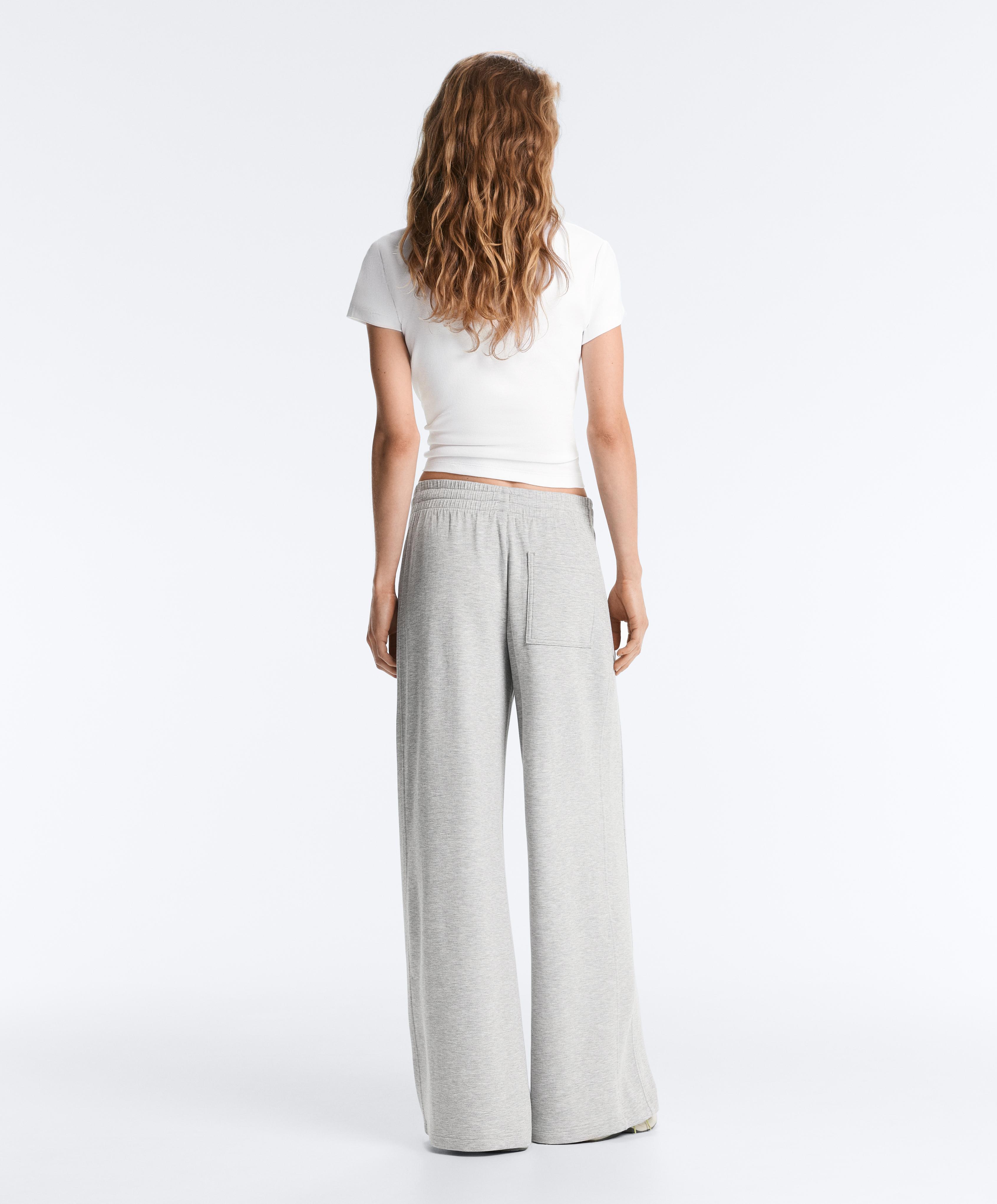 Fitted short sleeve rib T-shirt in cotton blend — WHITE
