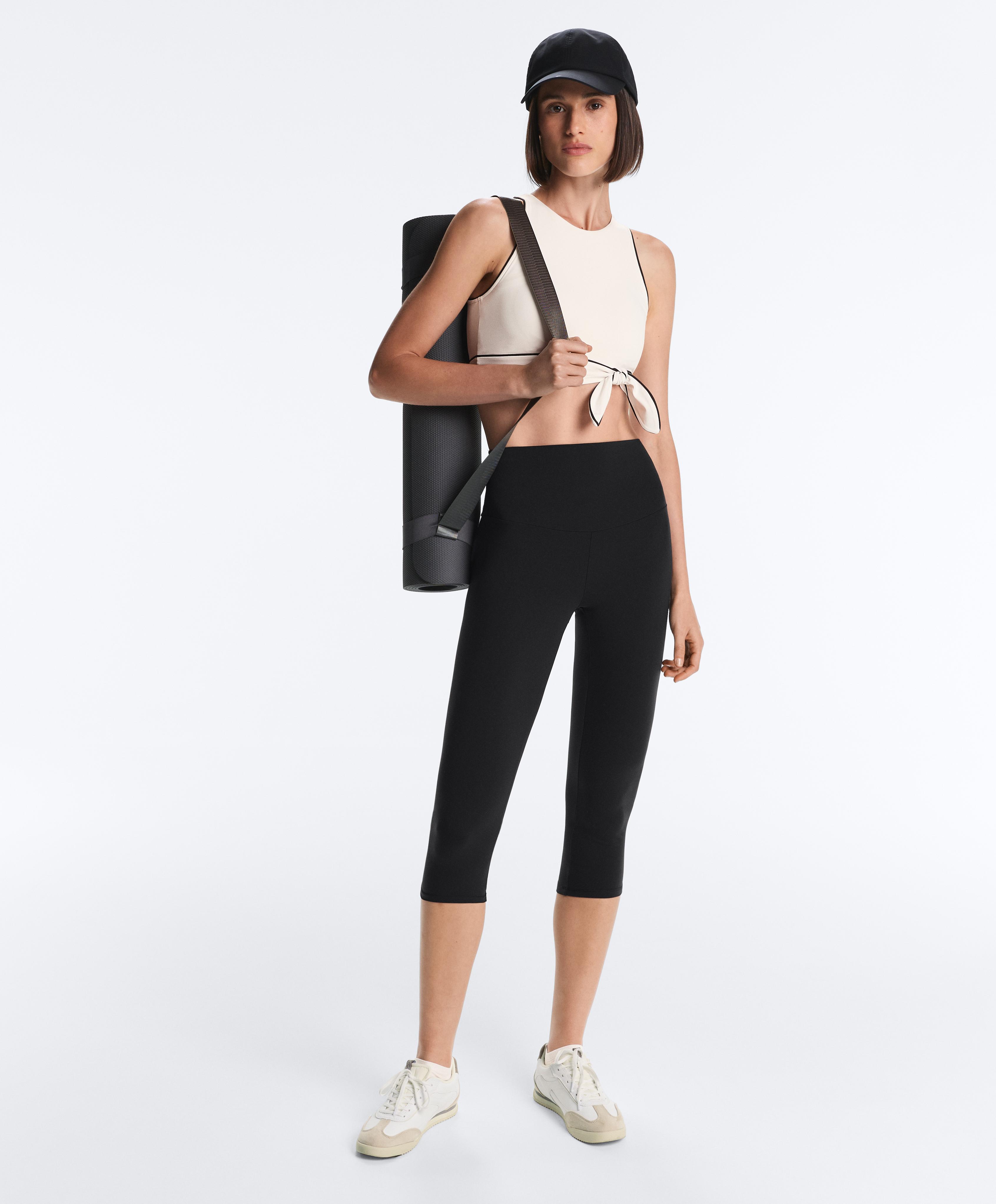 Comfortlux sleeveless tie tank top — PALE ECRU