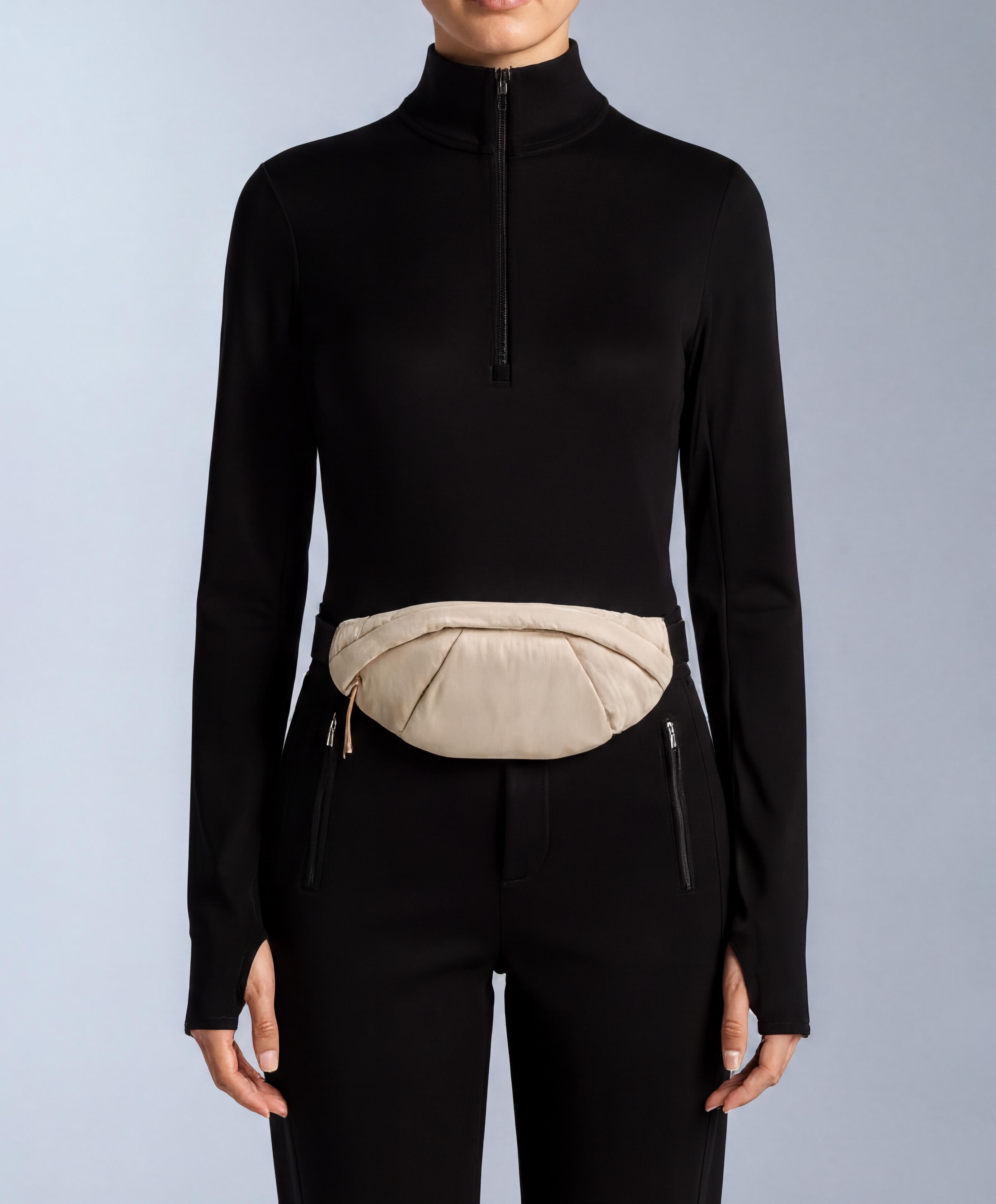 Water-repellent nylon belt bag — ECRU