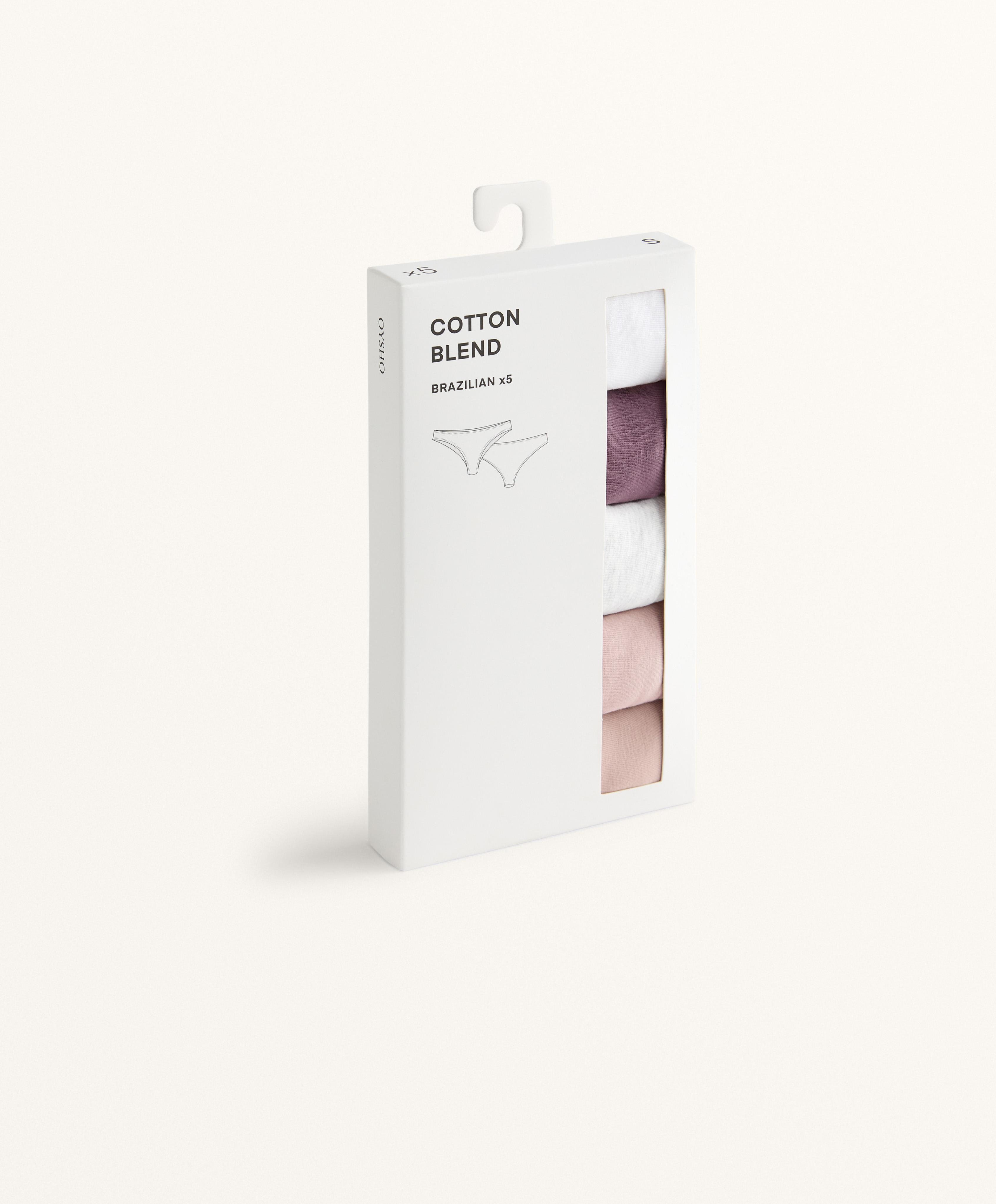 5 cotton blend Brazilian briefs