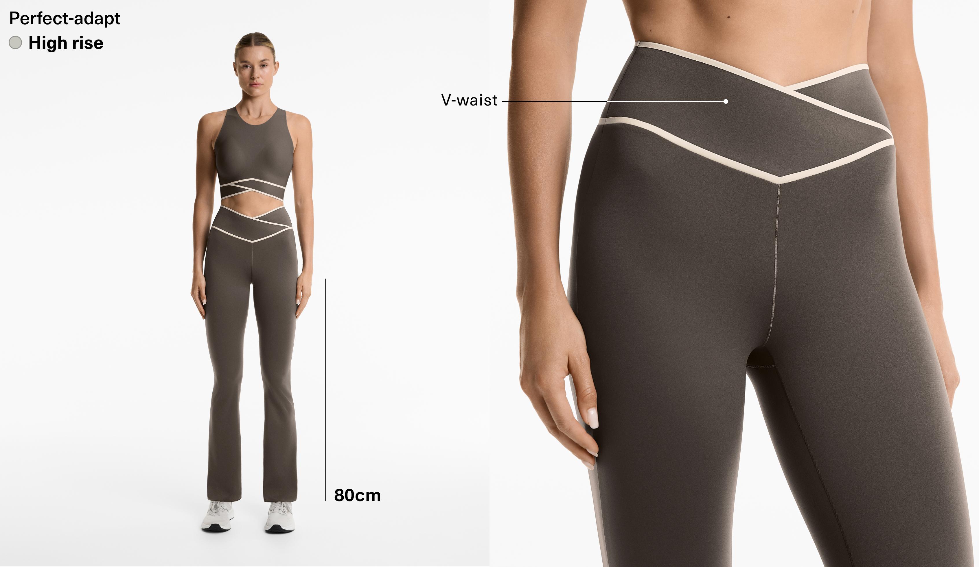 Perfect-adapt crossover V-cut waist flare trousers