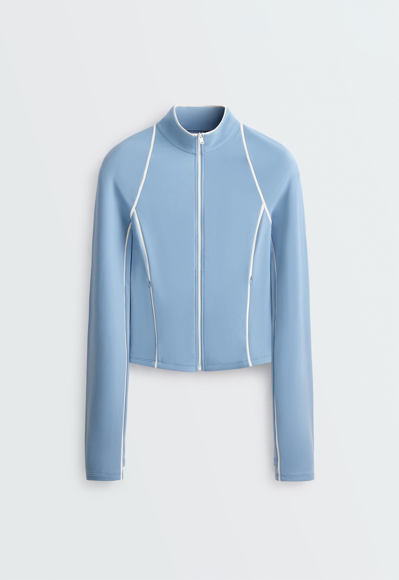 Light warm piping technical jacket — BLUE