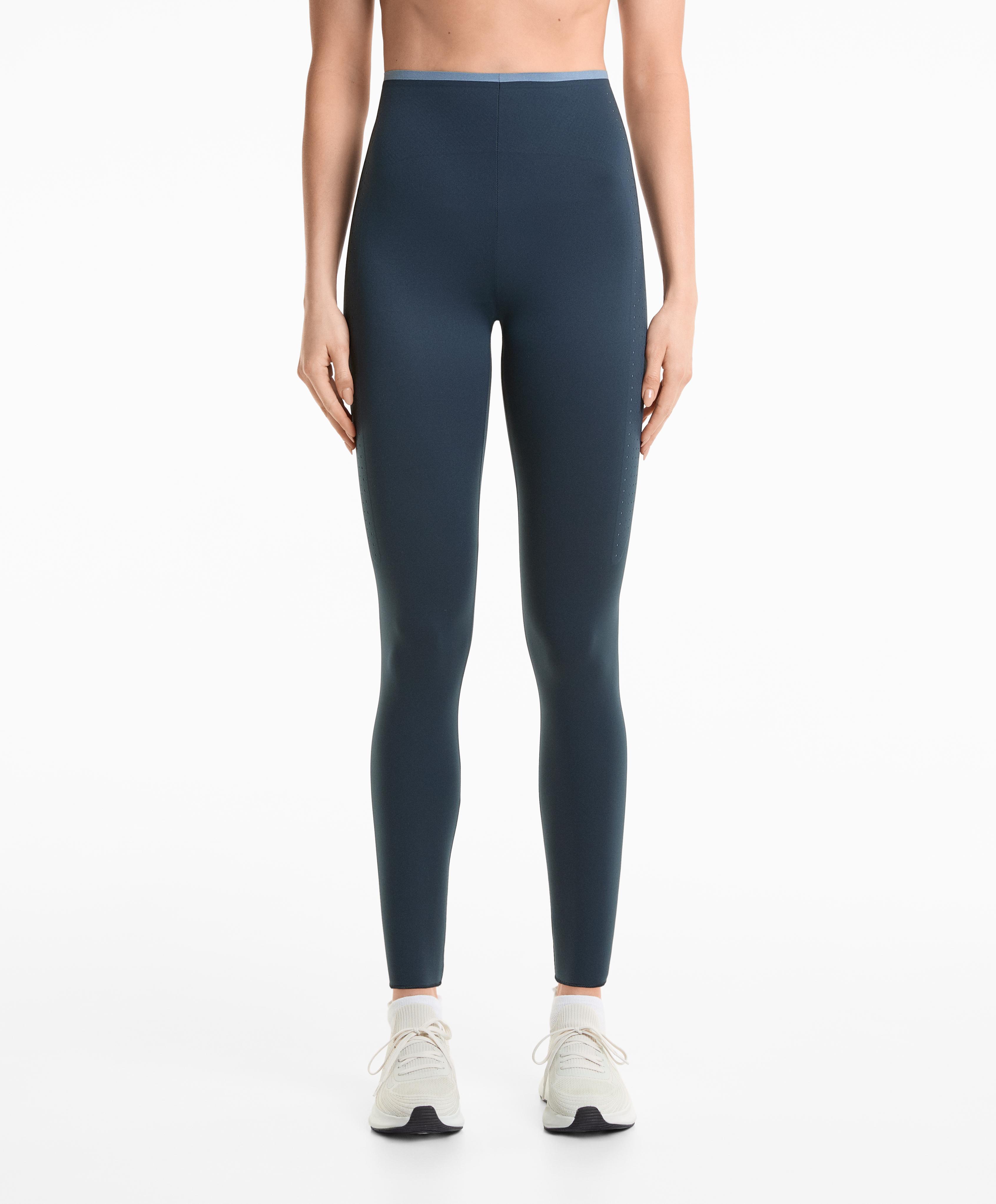 Perfect-adapt perforated high rise 65cm ankle-length leggings - İndirim