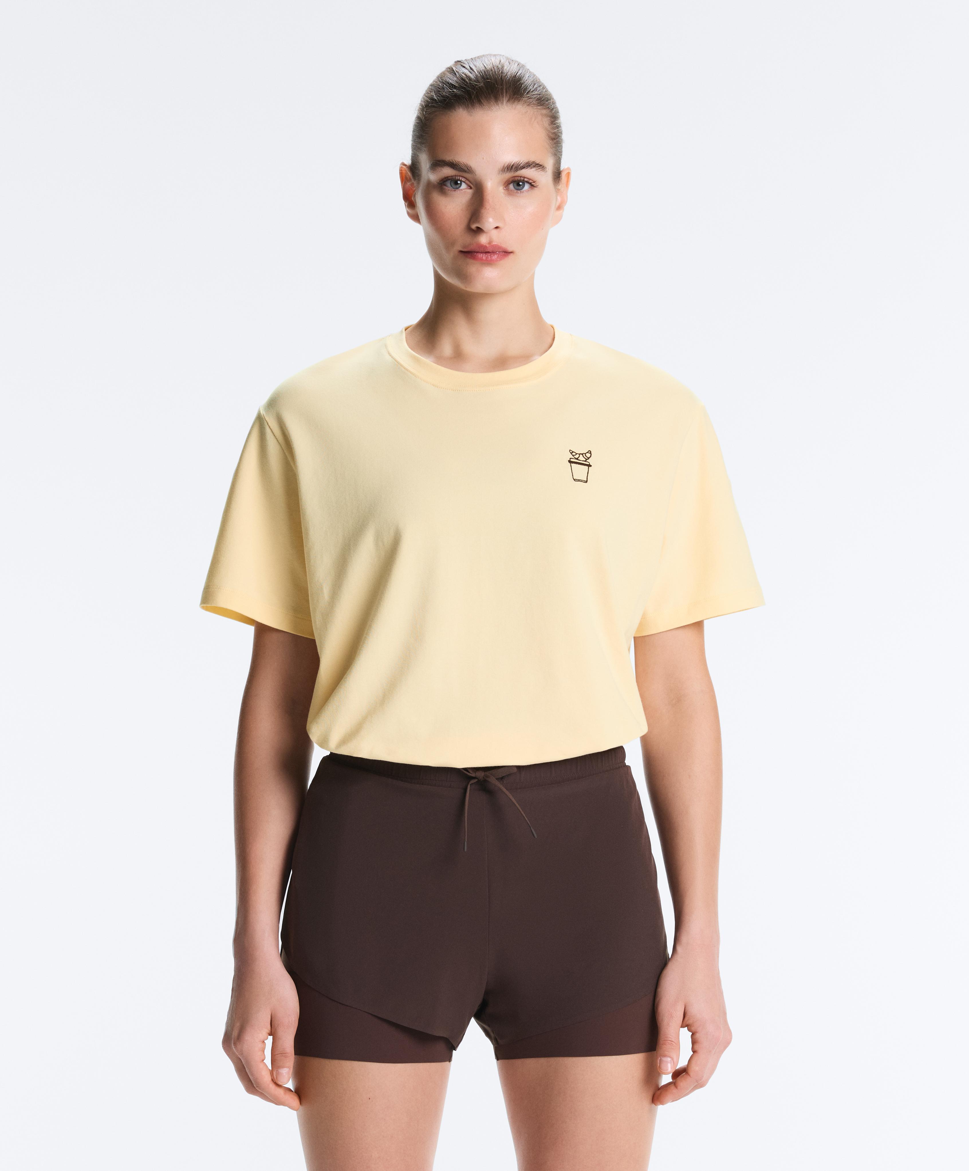 Boxy cotton blend T-shirt with graphic