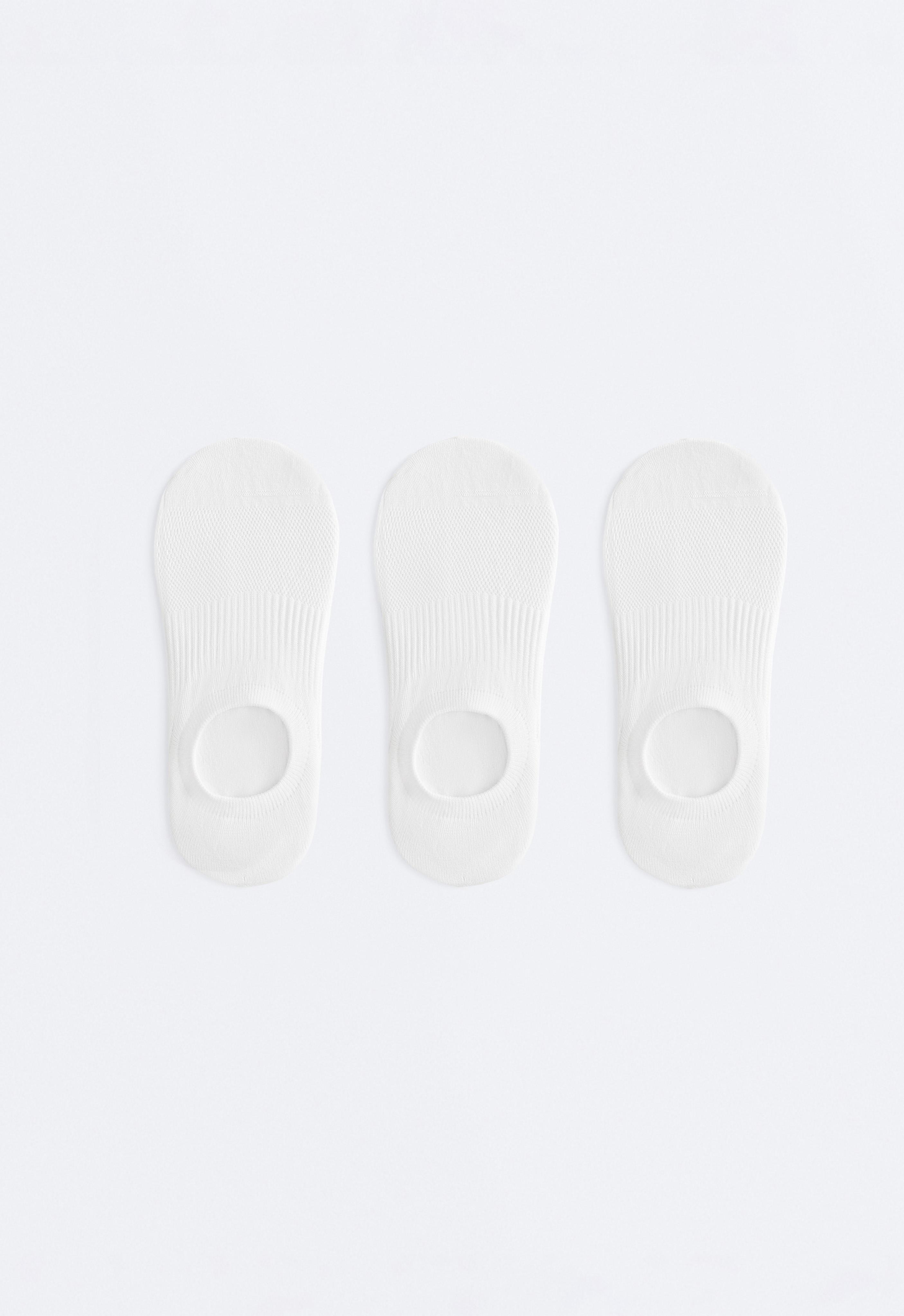 3 pairs of high-cut cotton blend invisible sports socks