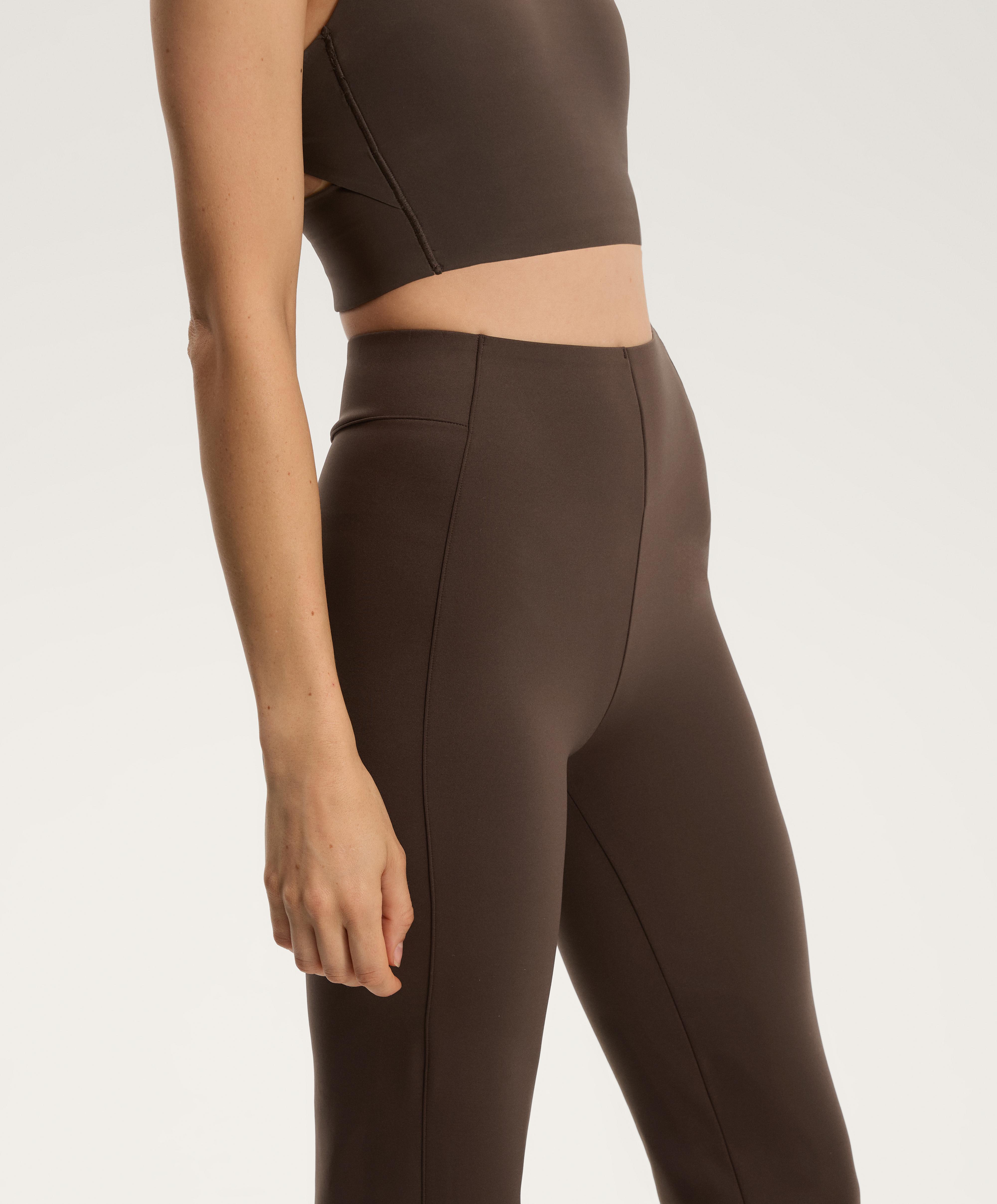 Neoprene-effect high-rise flare trousers - Sale