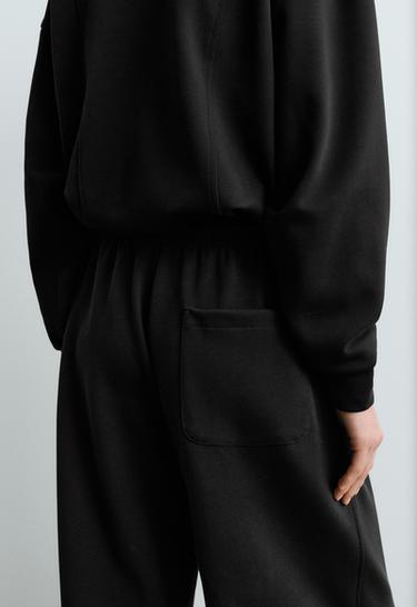 Cotton piqué straight-leg trousers — BLACK 4