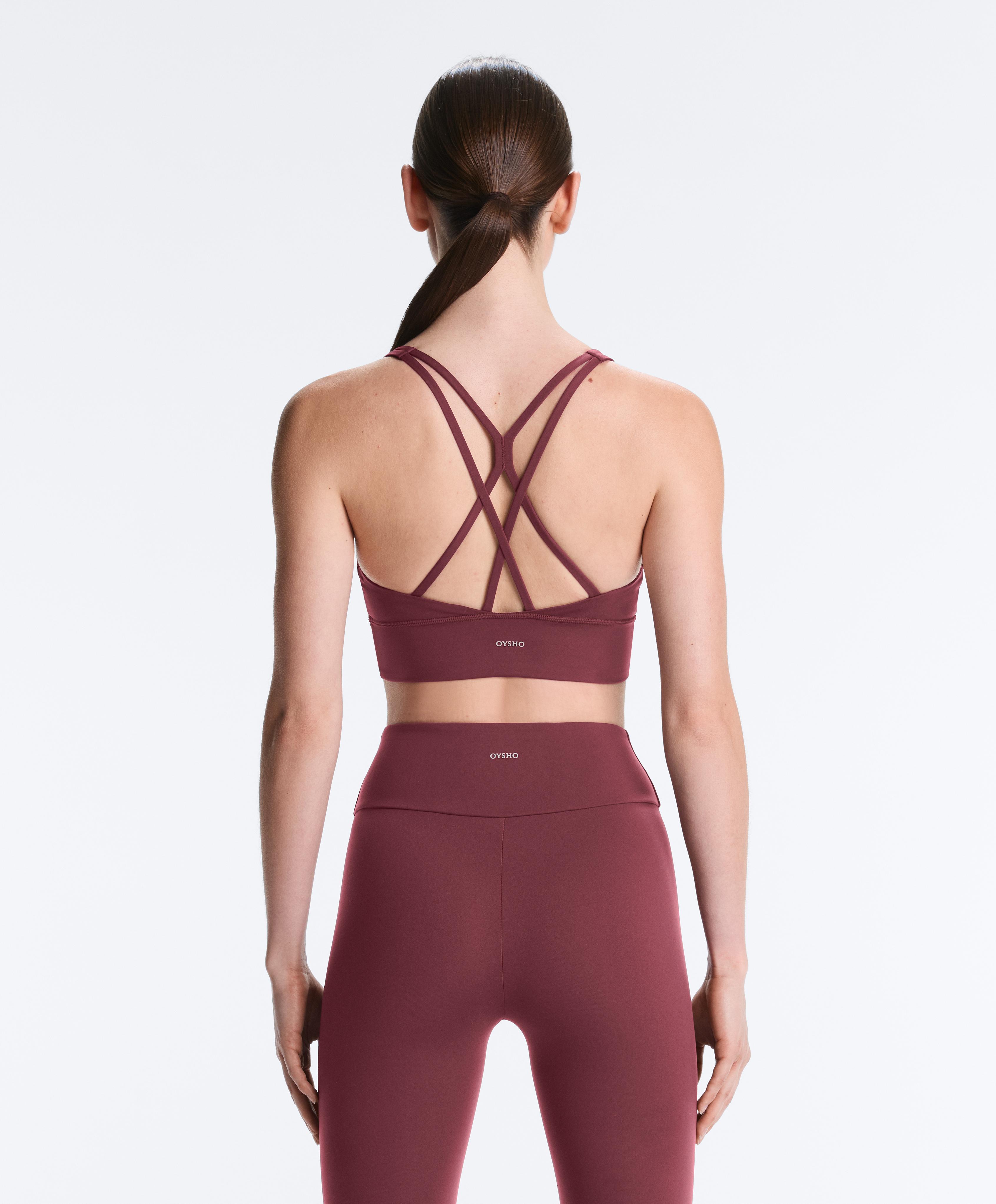 Medium-support Comfortlux sports bra with cups — CHERRY