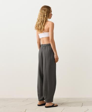 100% cotton gauze balloon trousers — ASPHALT 5