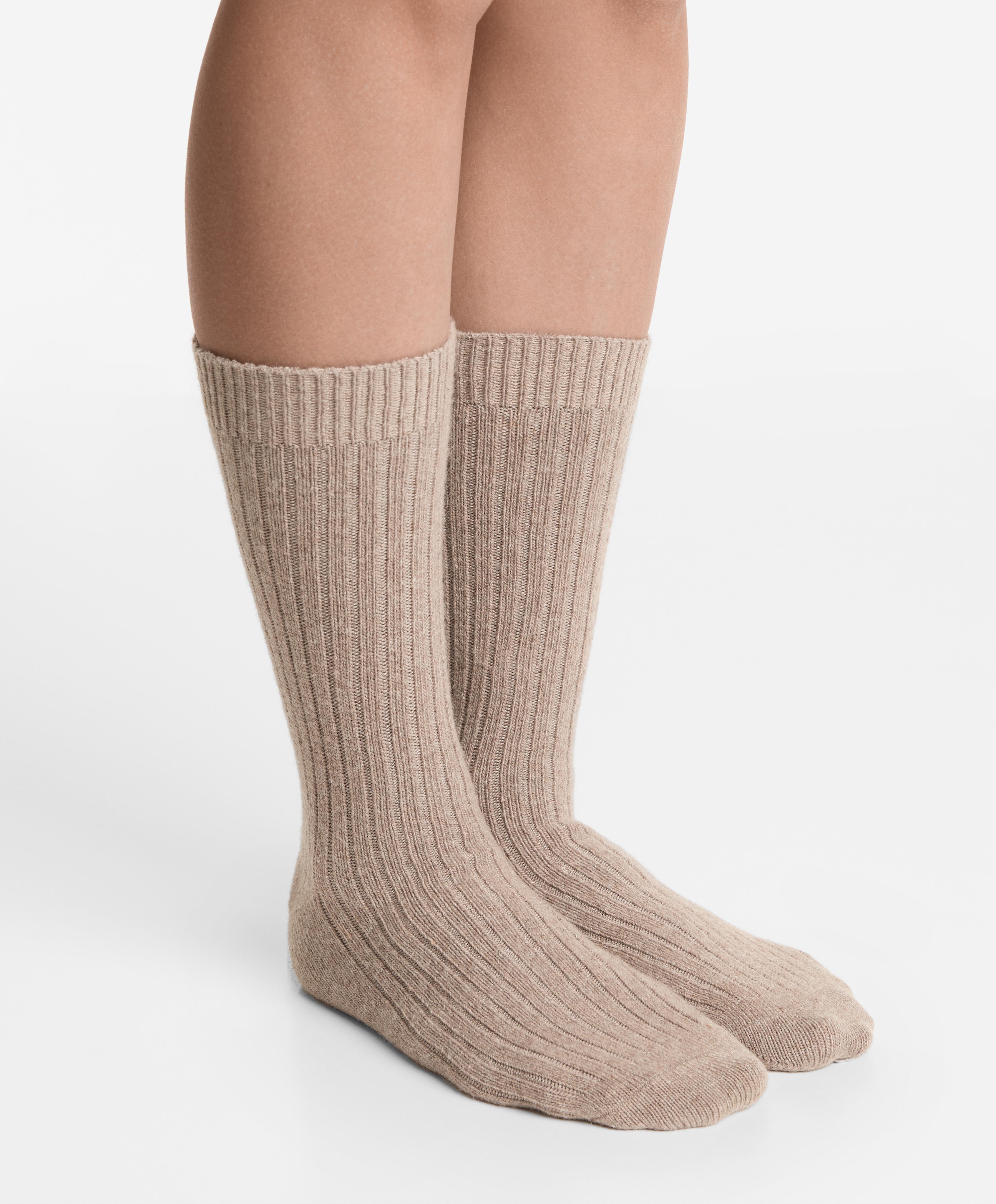 Classic socks 15% cashmere 10% wool — TAN MELANGE