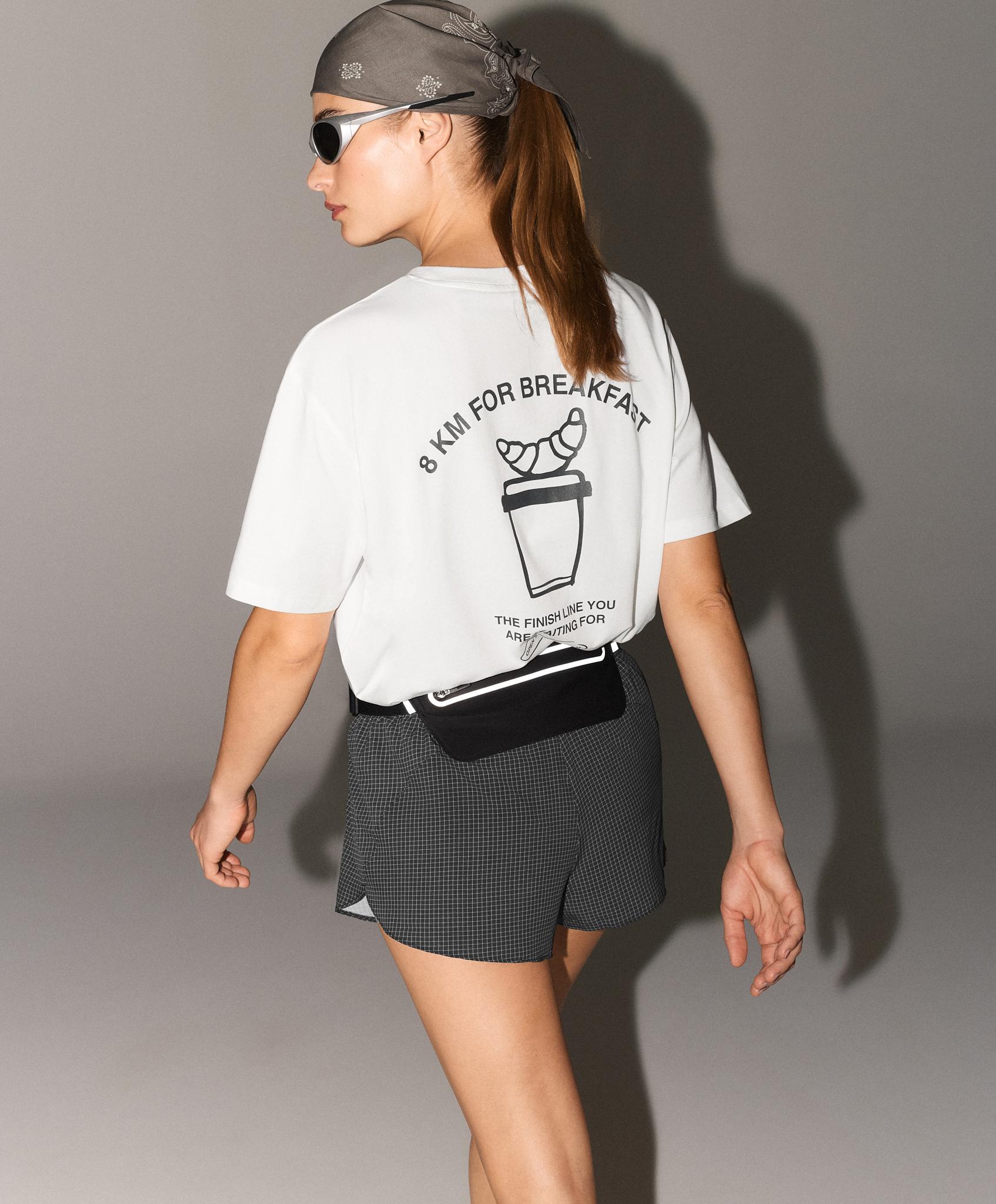 T-shirt boxy texte coton mélangé