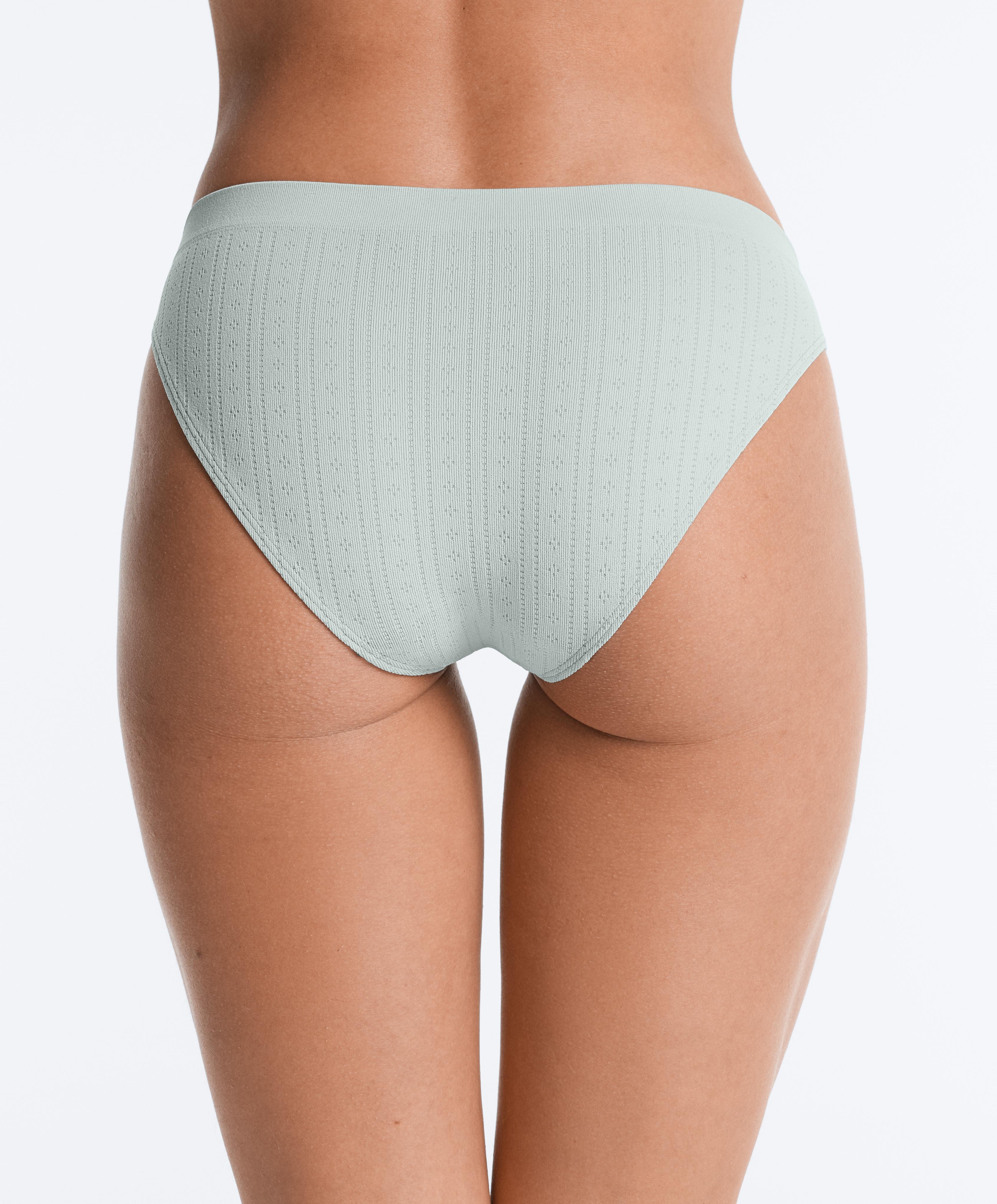 3 seamless soft-touch openwork classic briefs — AQUAMARINE