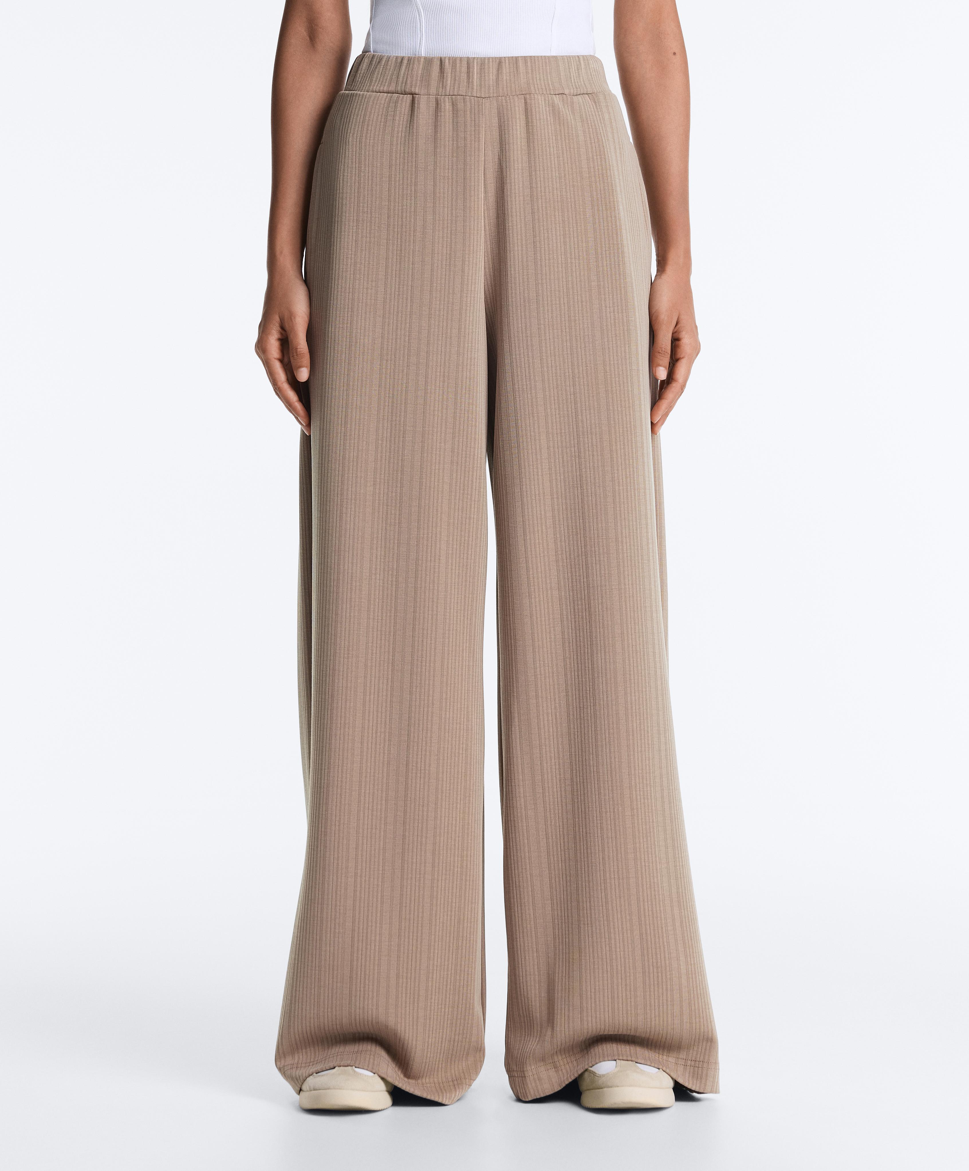 Pantalón recto raya asimétrica con modal Pantalón recto raya asimétrica con modal