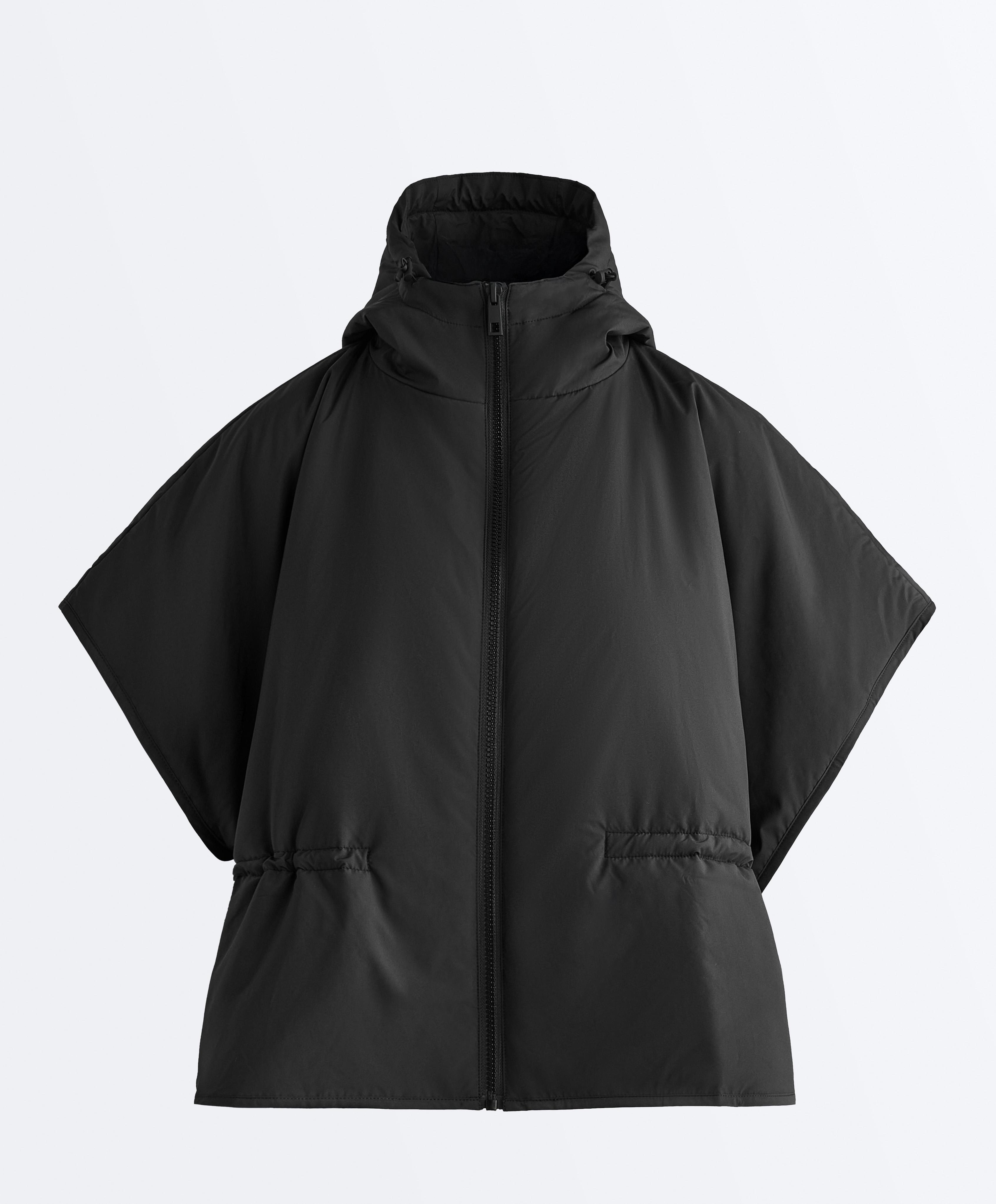 Hooded padded gilet — BLACK