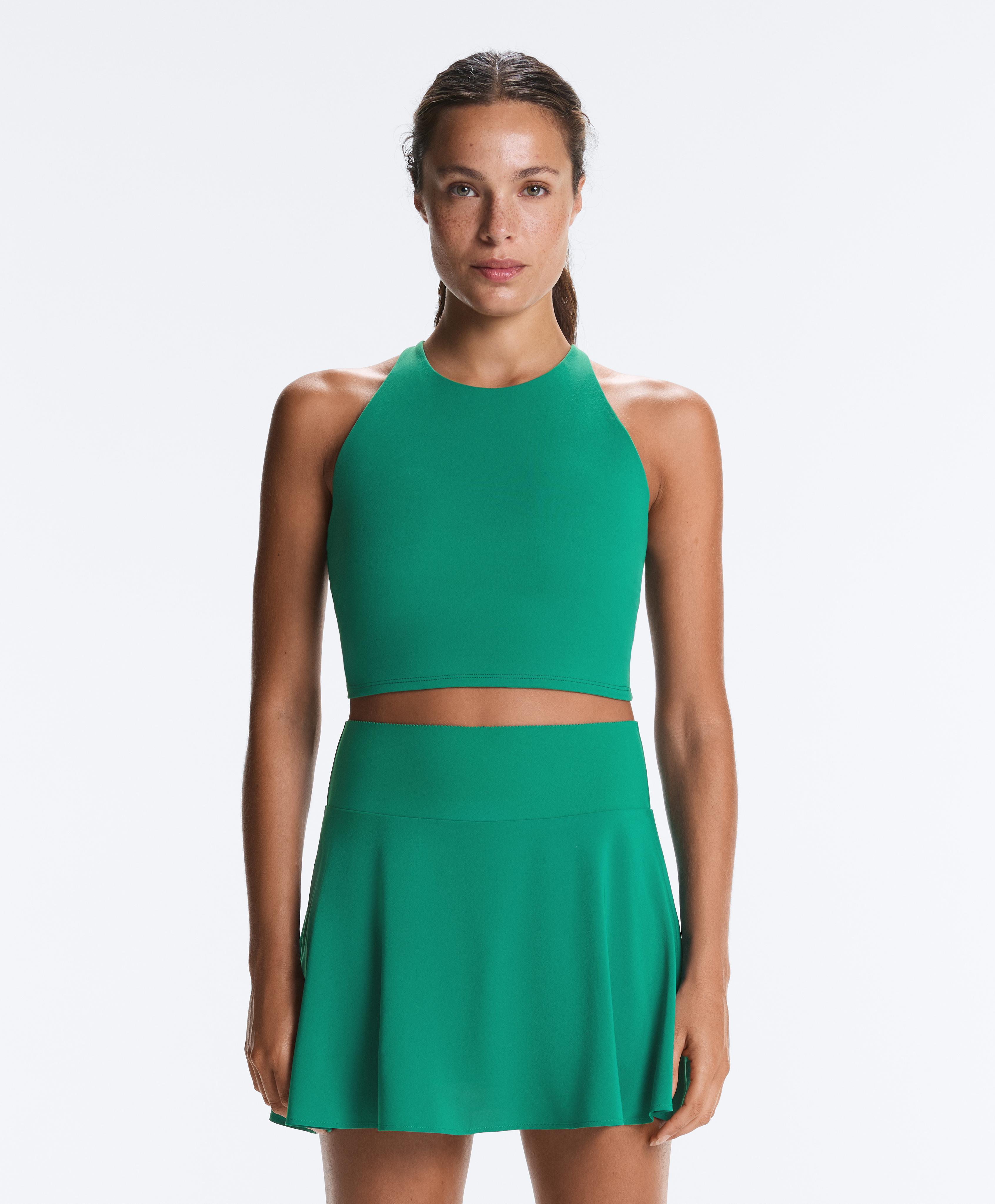 Comfortlux strappy tank top with cups — EMERALD GREEN