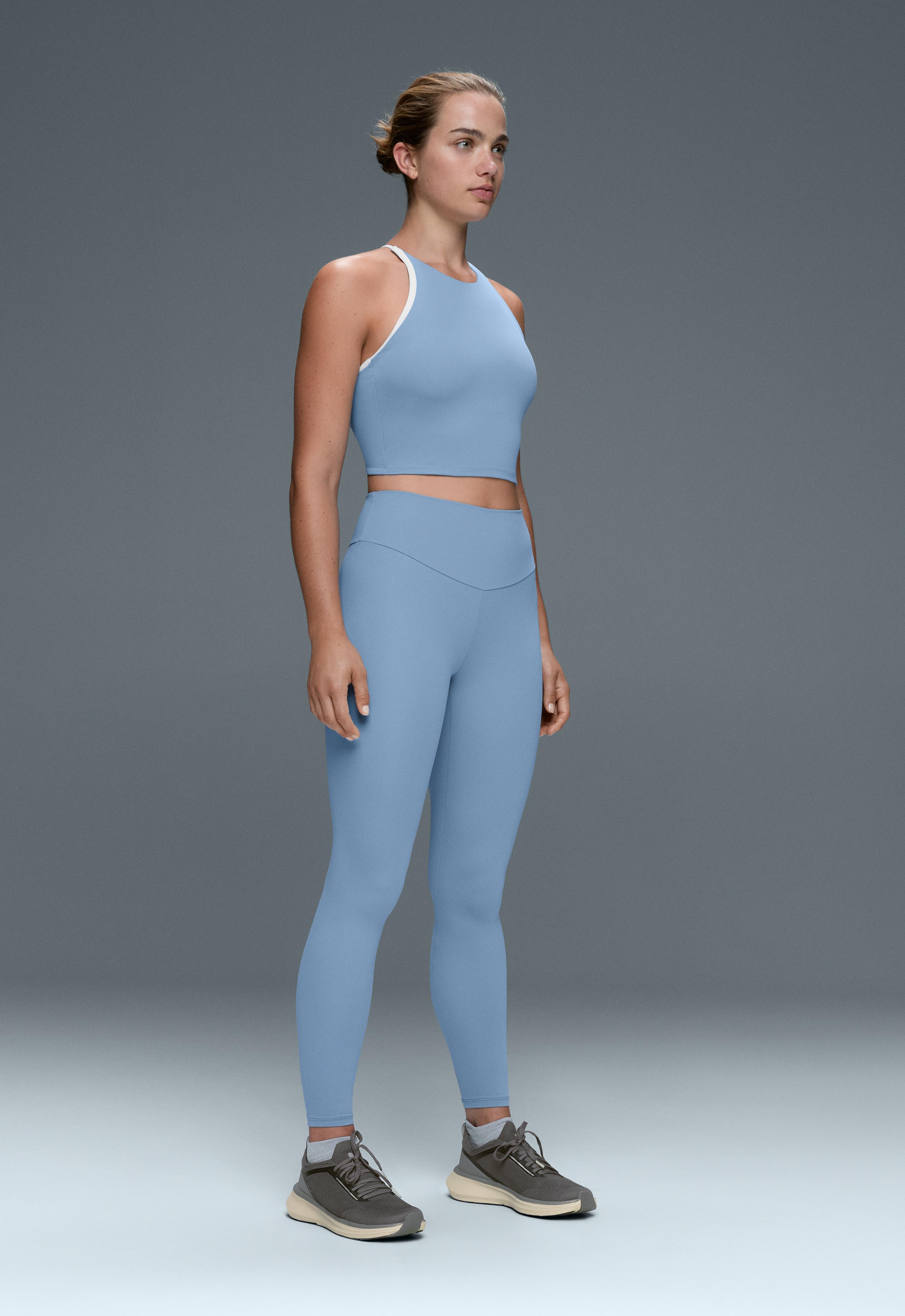 Comfortlux halter tank top with crossover straps — BLUE