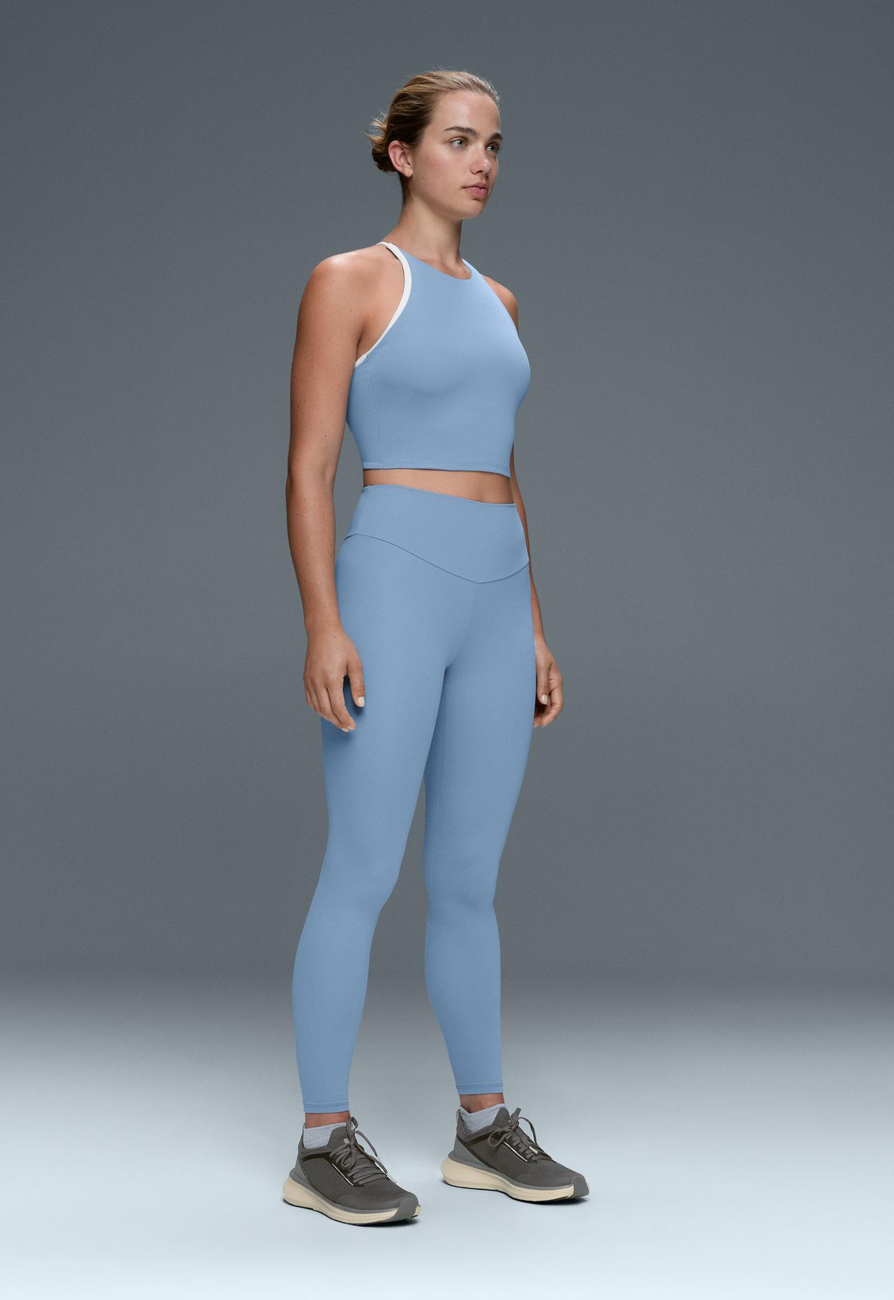 Comfortlux halter crossover strap tank top — BLUE