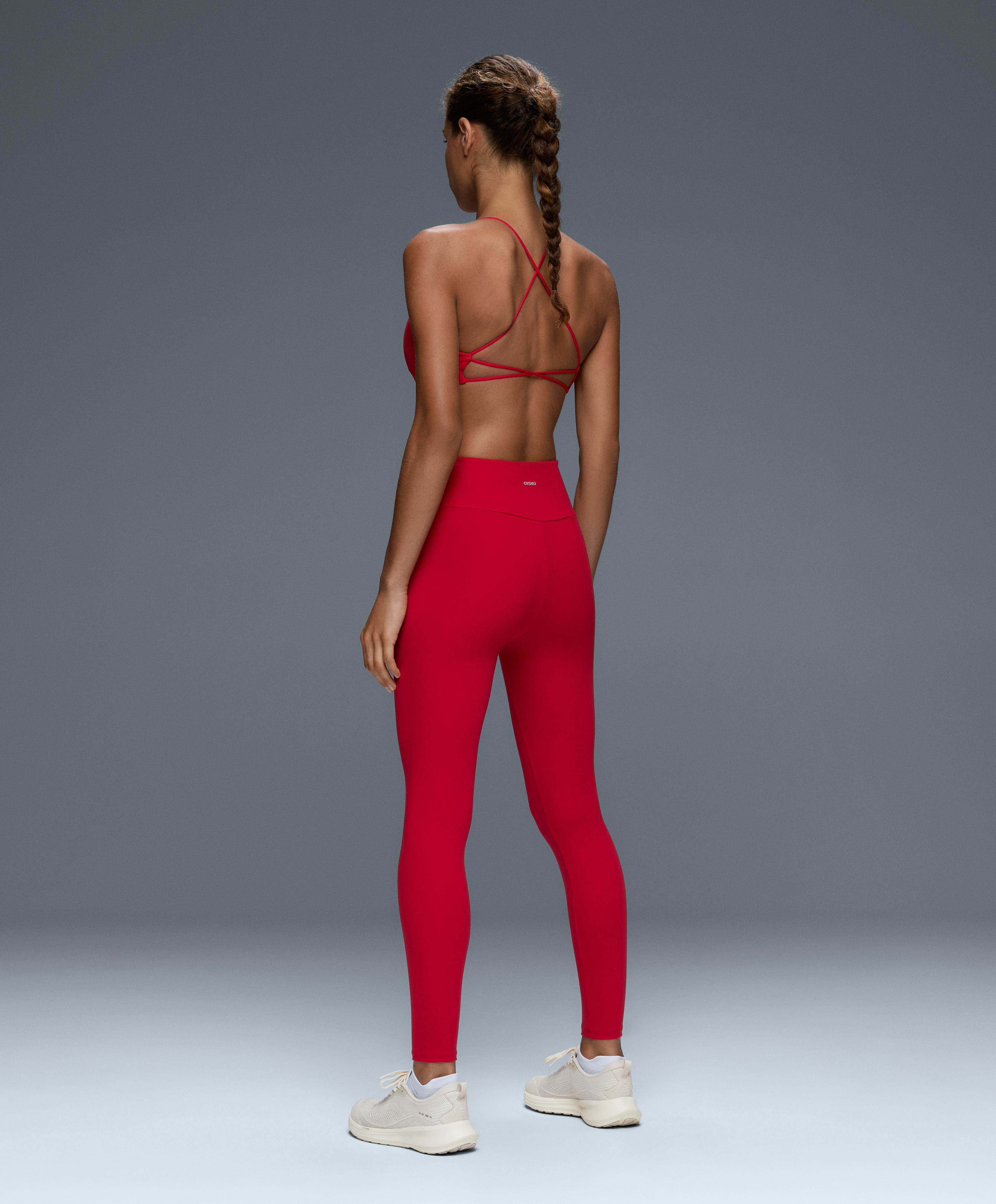 Comfortlux high-waisted ankle-length leggings — STRONG RED