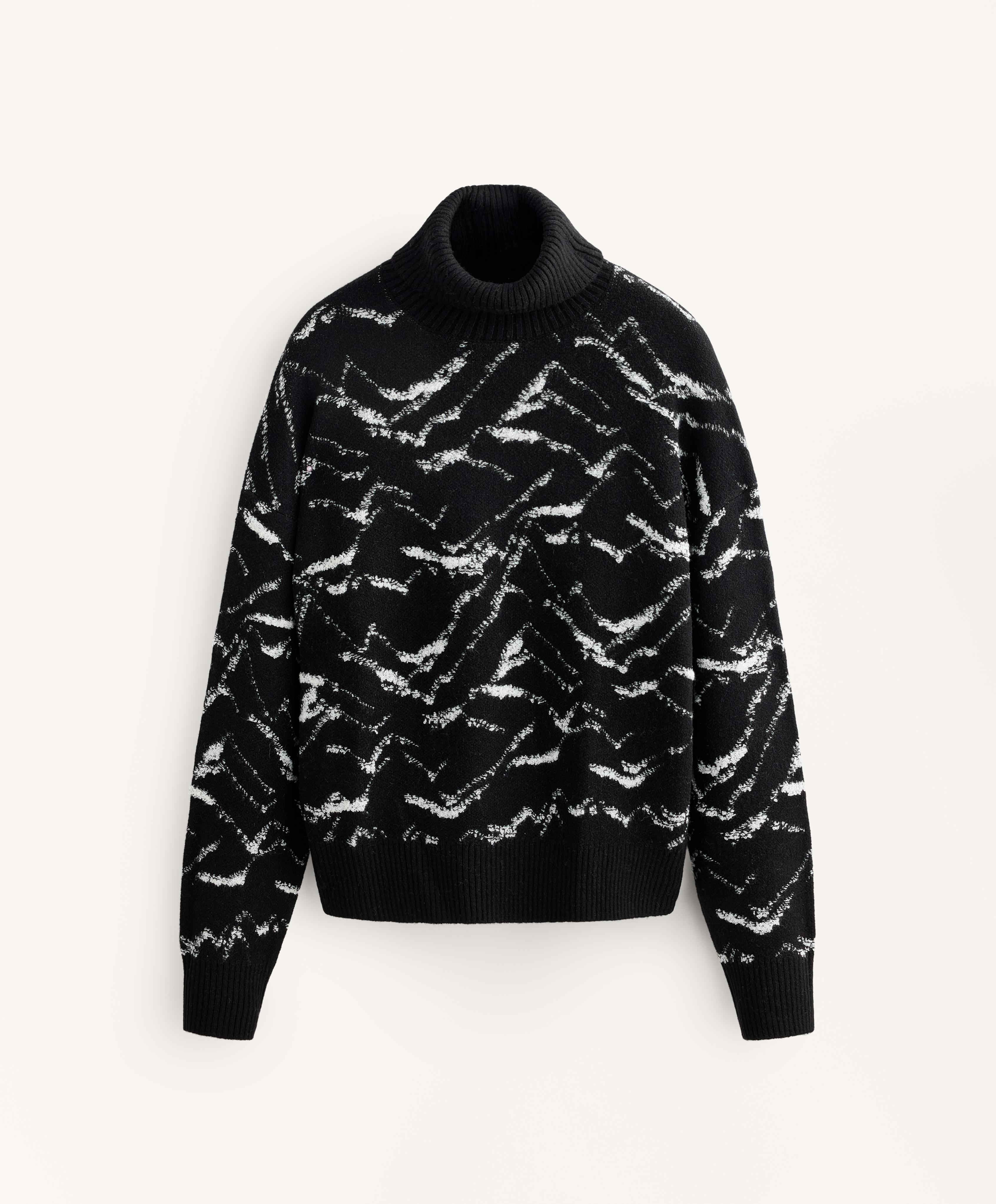 Strickpullover mit Berg-Print