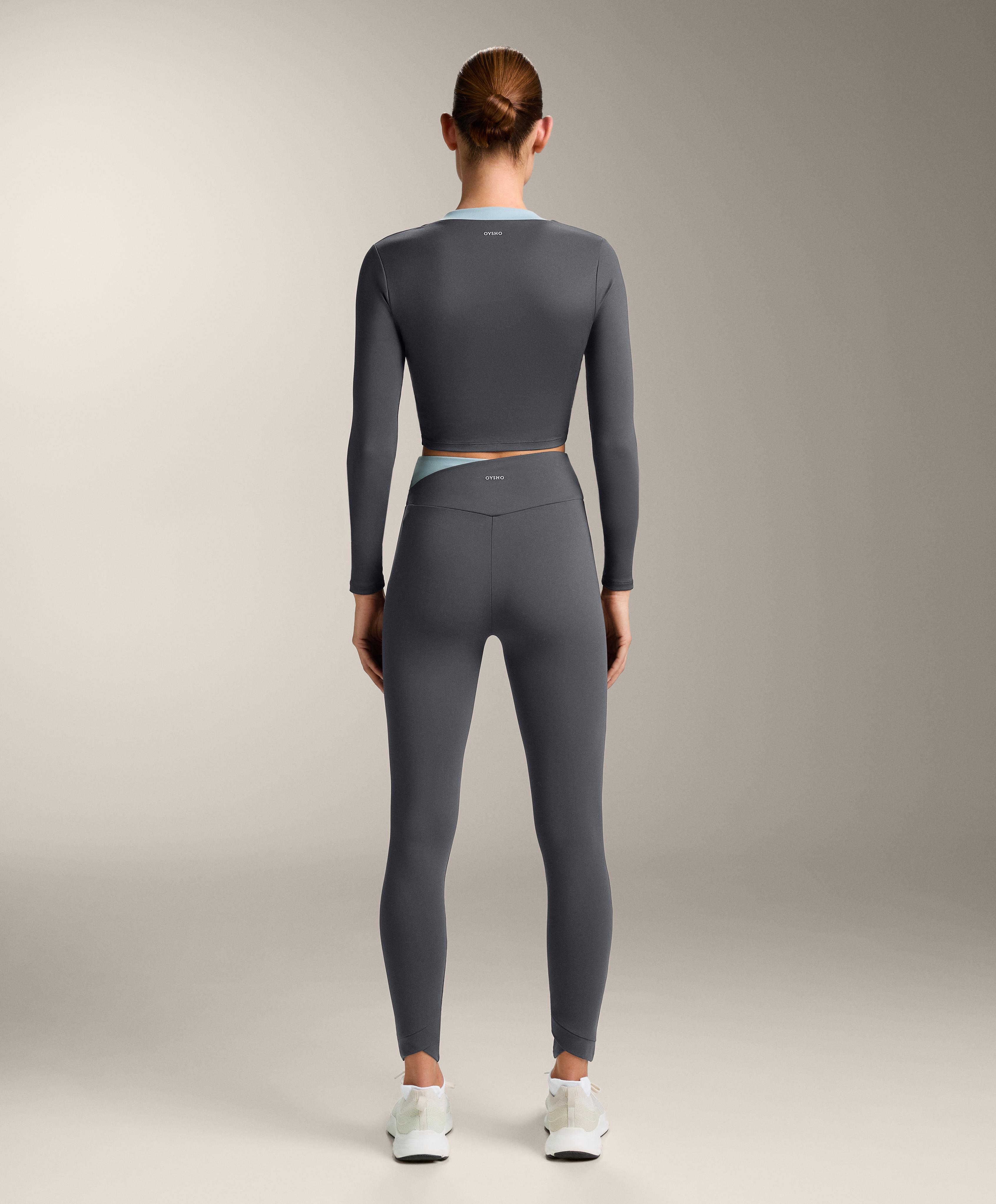 Long-sleeved Comfortlux contrast tank top — ASPHALT