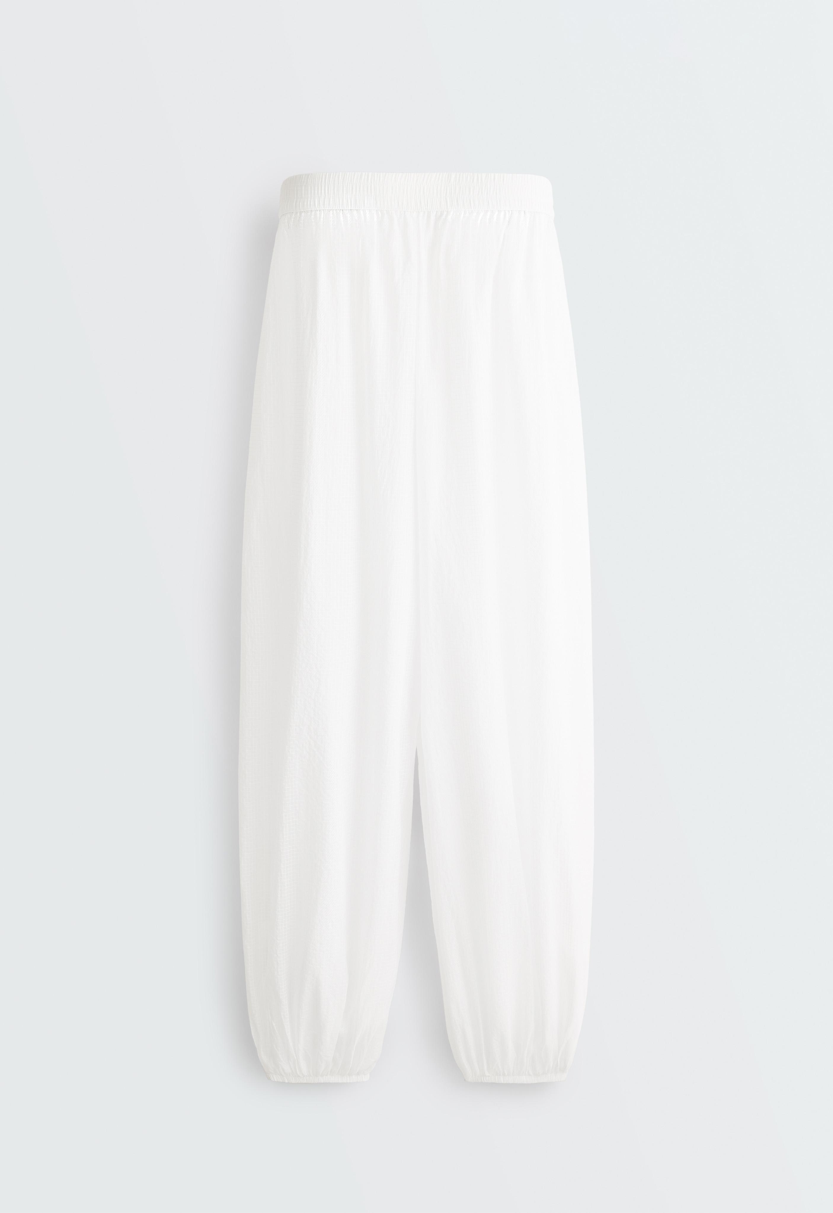 Checked technical bloomer trousers — WHITE 