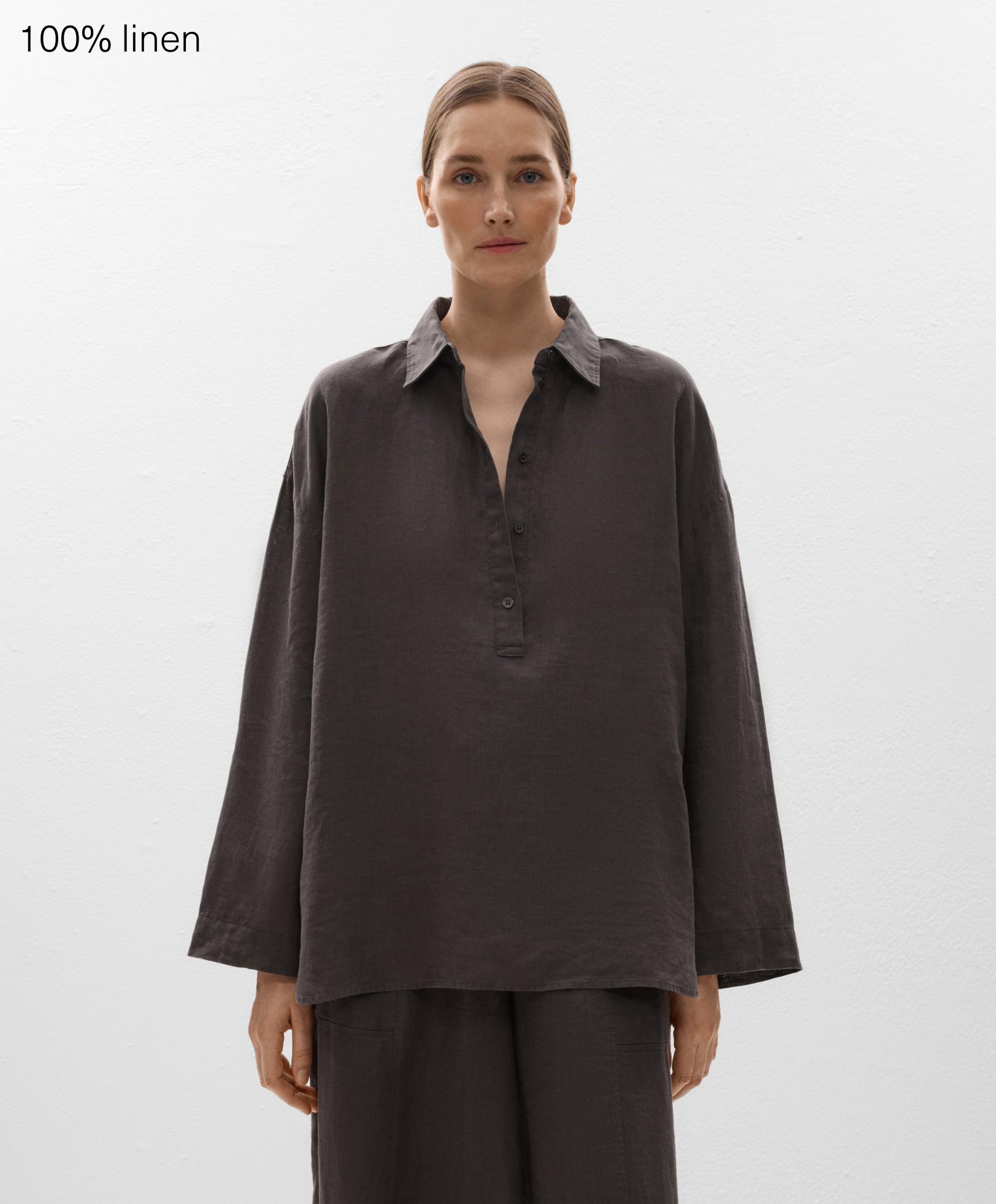 Oversize shirt in 100% linen - Sale