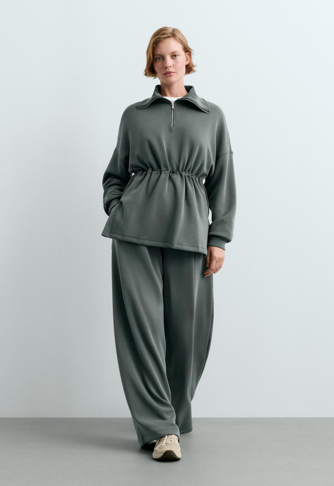 Long high-neck sweatshirt with modal — OCEAN