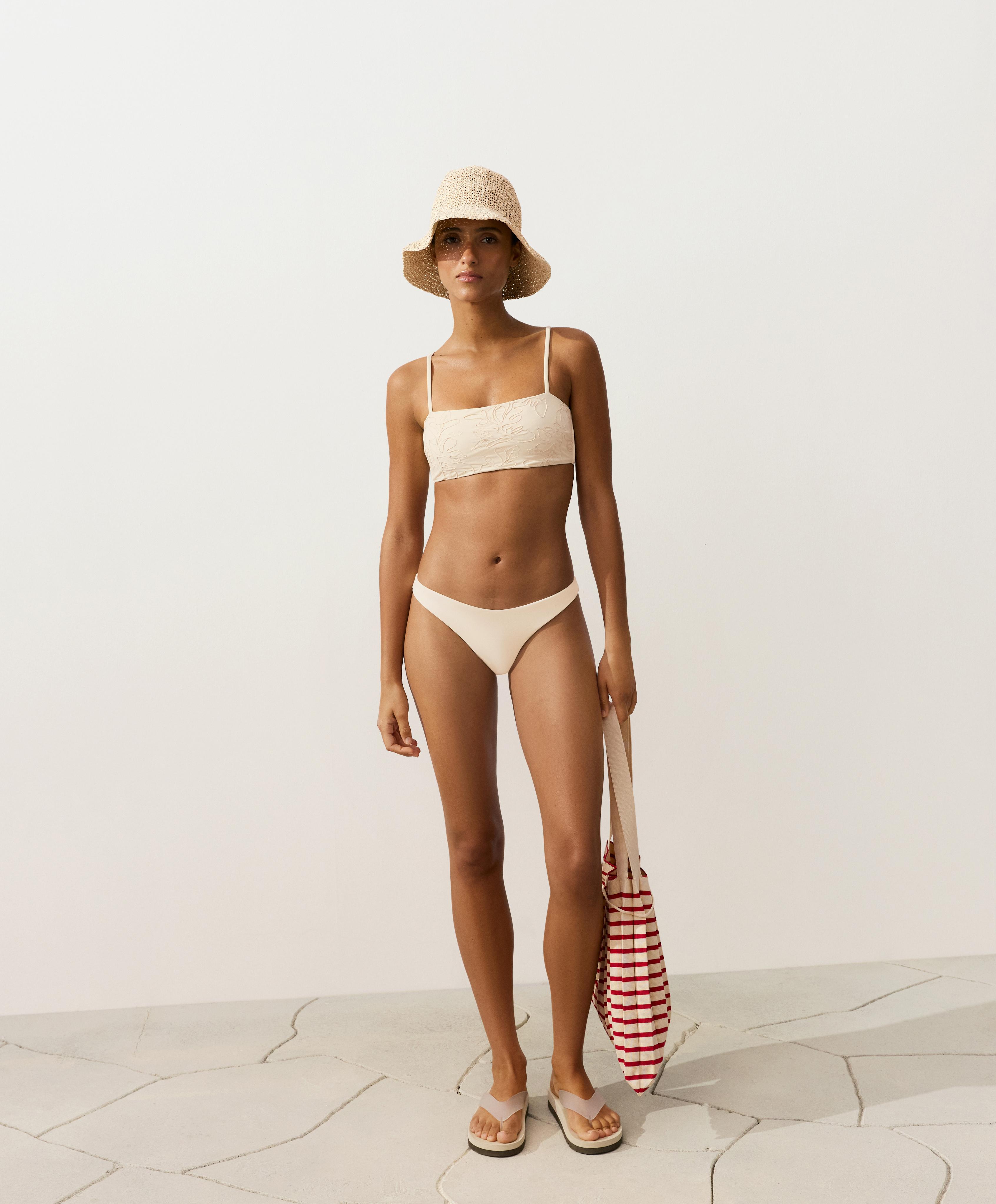 U-cut medium-coverage bikini briefs — ECRU